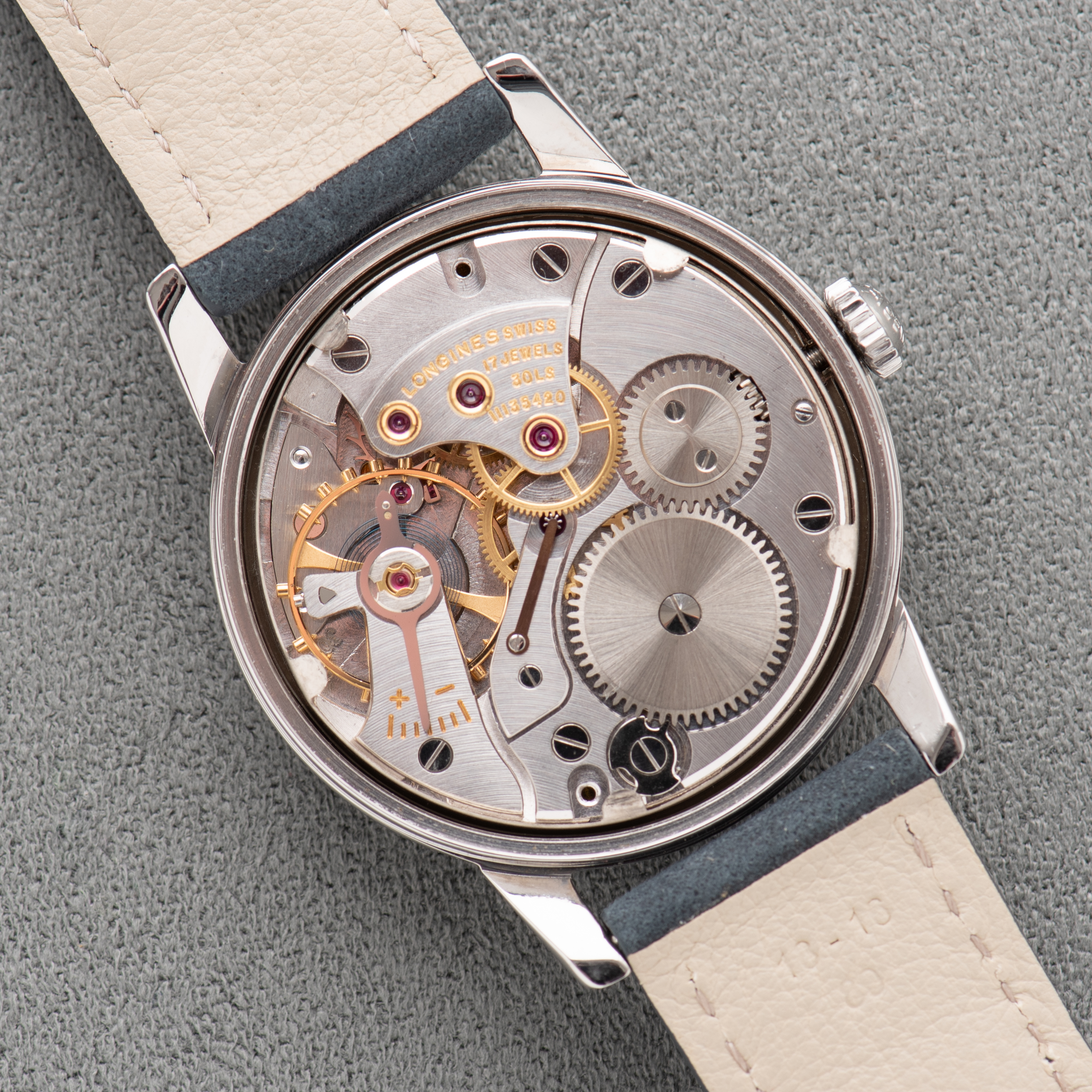 Zicht op Longines mécanique "Turquoise" Dial Dial réf 7177 1 787 cal 30LS