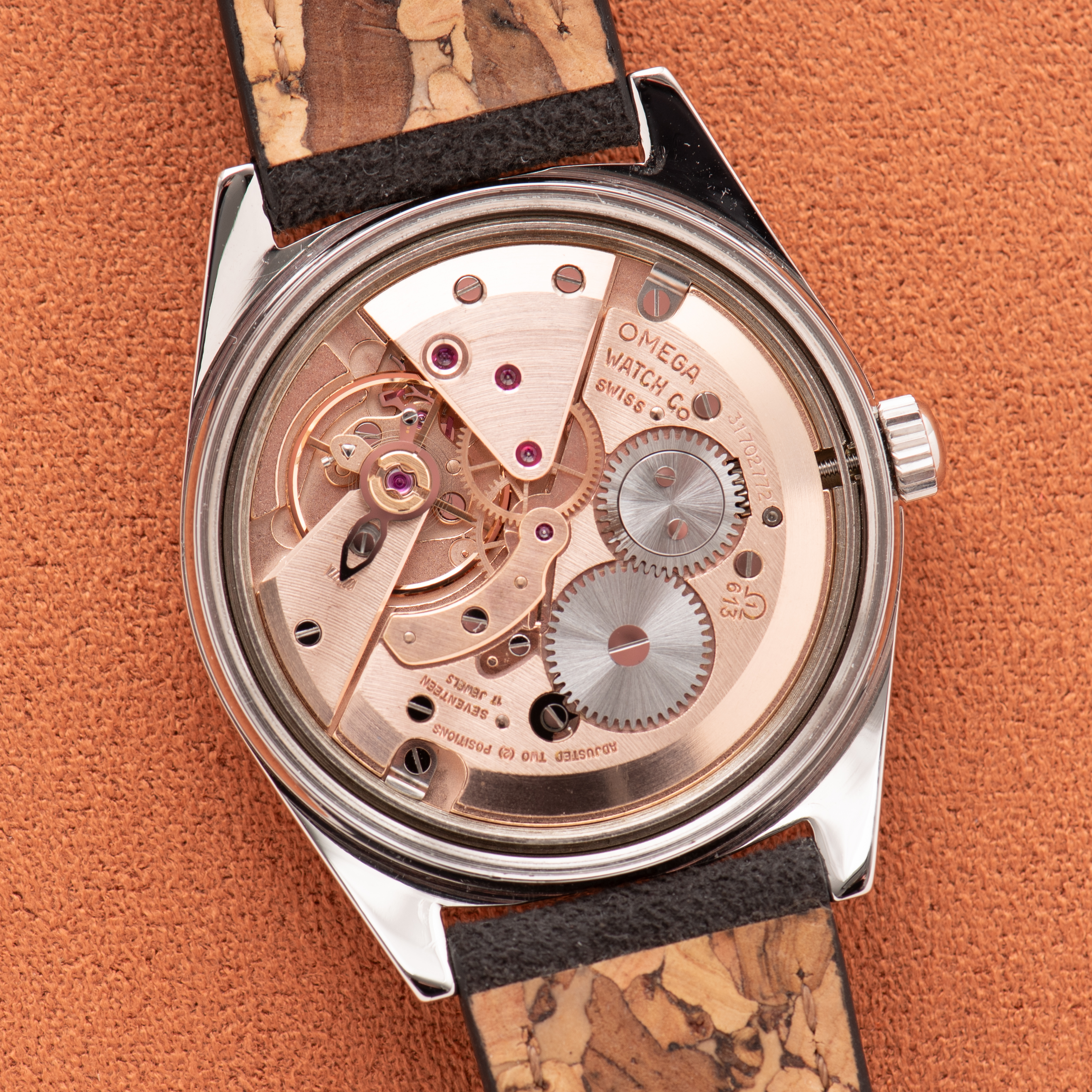 View of Omega Geneva Silver Dial mechanical ref 136,041 from 1969