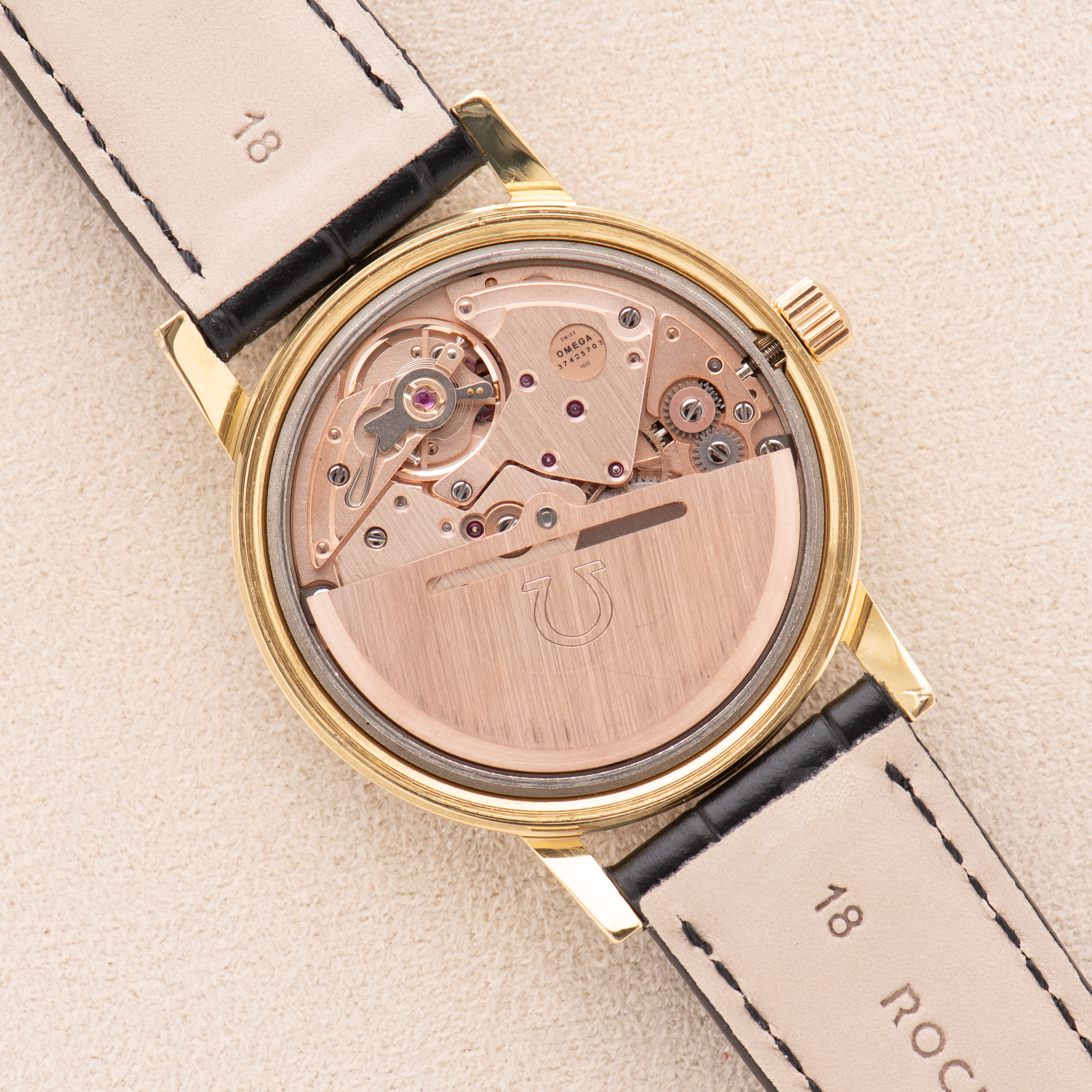 View of Omega Automatic Genève Gold Plated Day-Date From 1973 Ref 166.0117