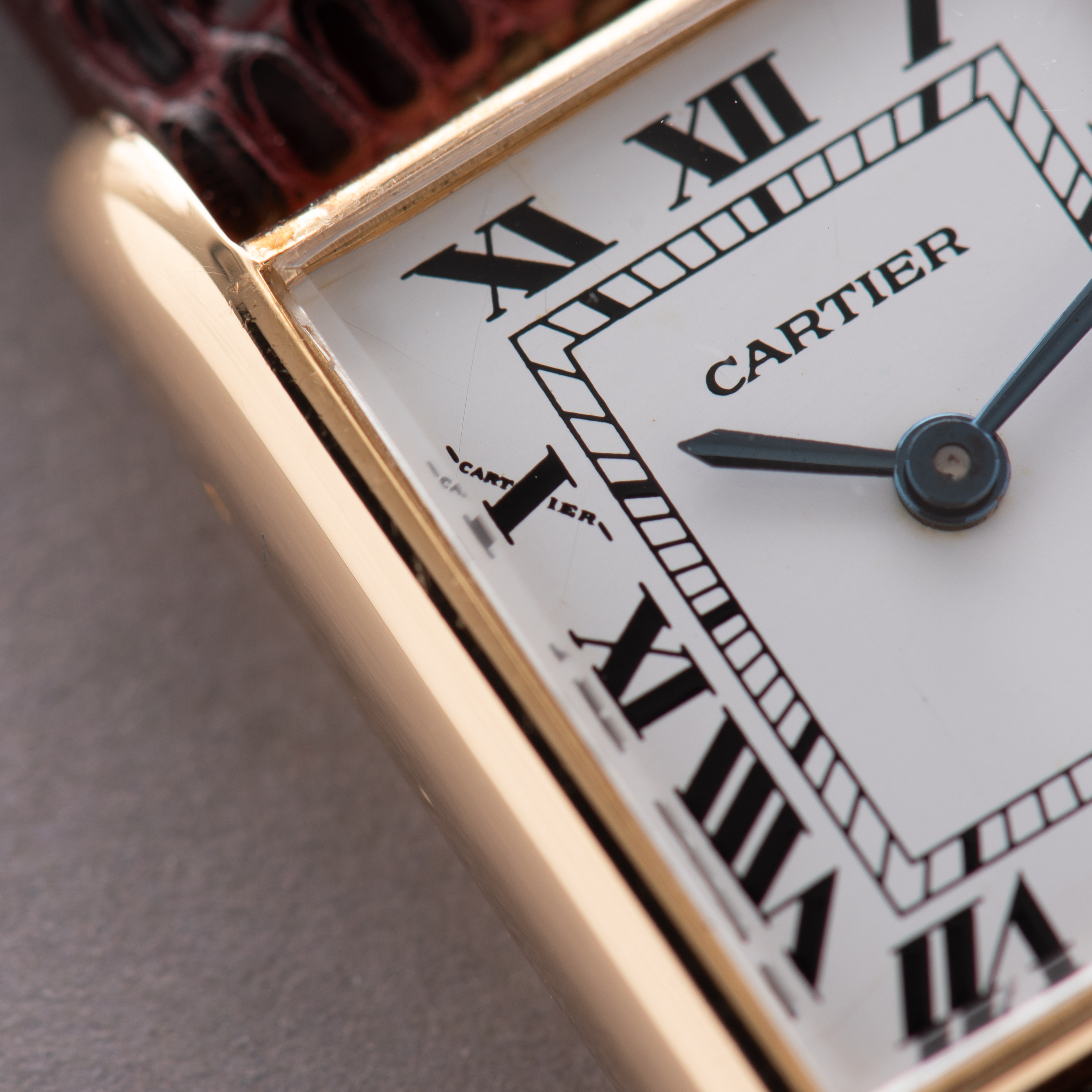 View of Cartier Tank Louis Paris Lady Gold 18k from 1980