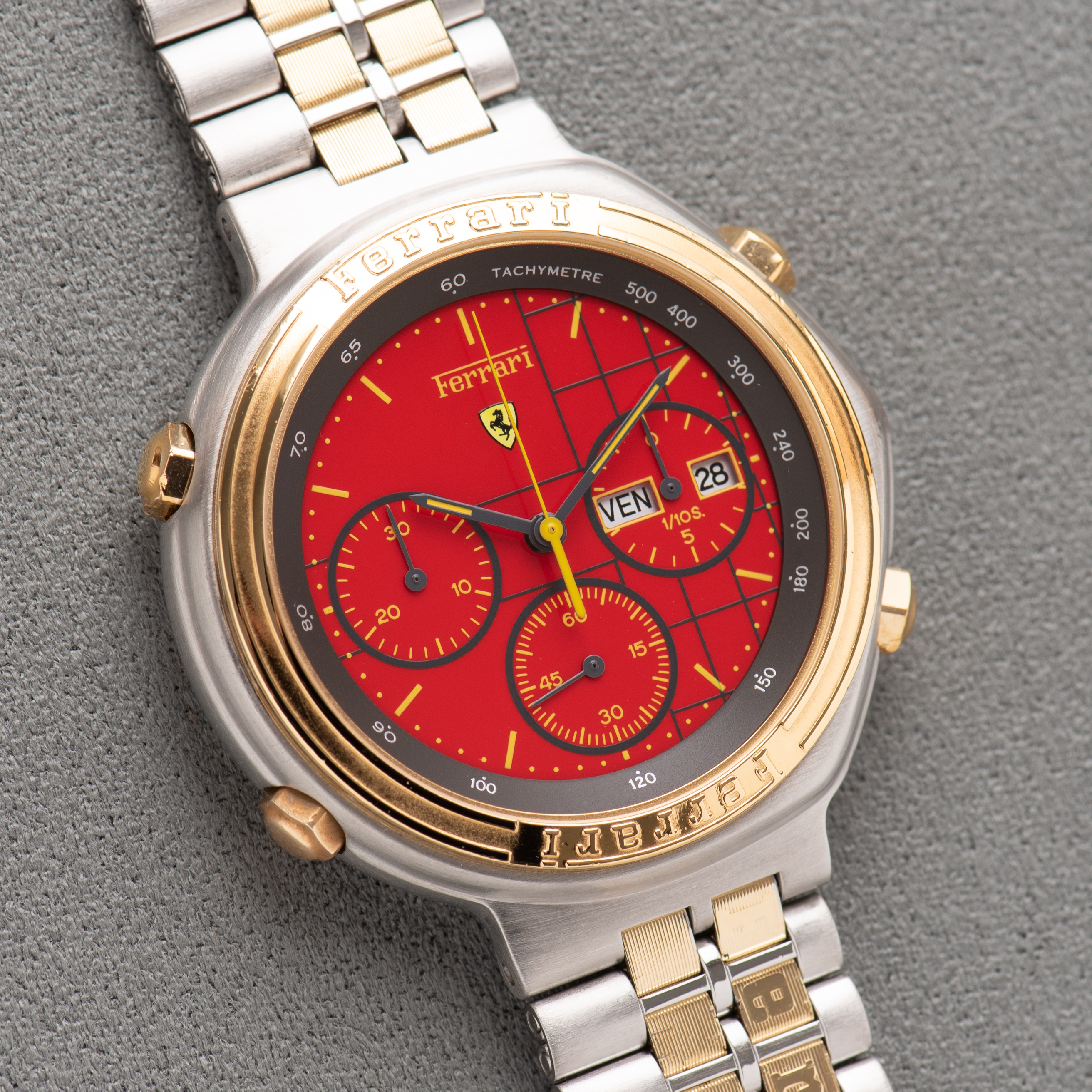 View of Ferrari By Cartier Formula Red Dial from 1990
