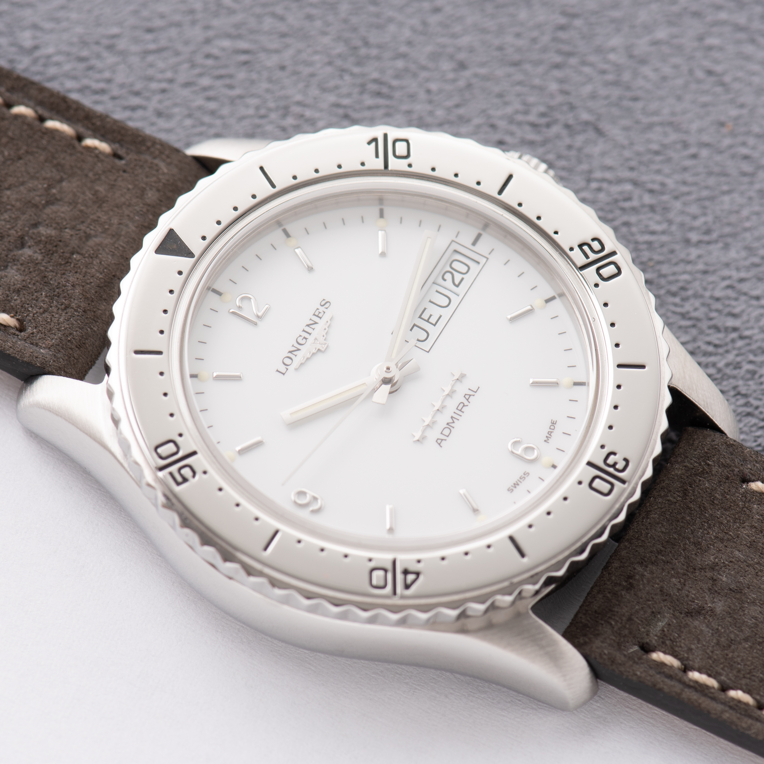 View of Longines Admiral Automatic Day-date White Dial L3.60.4