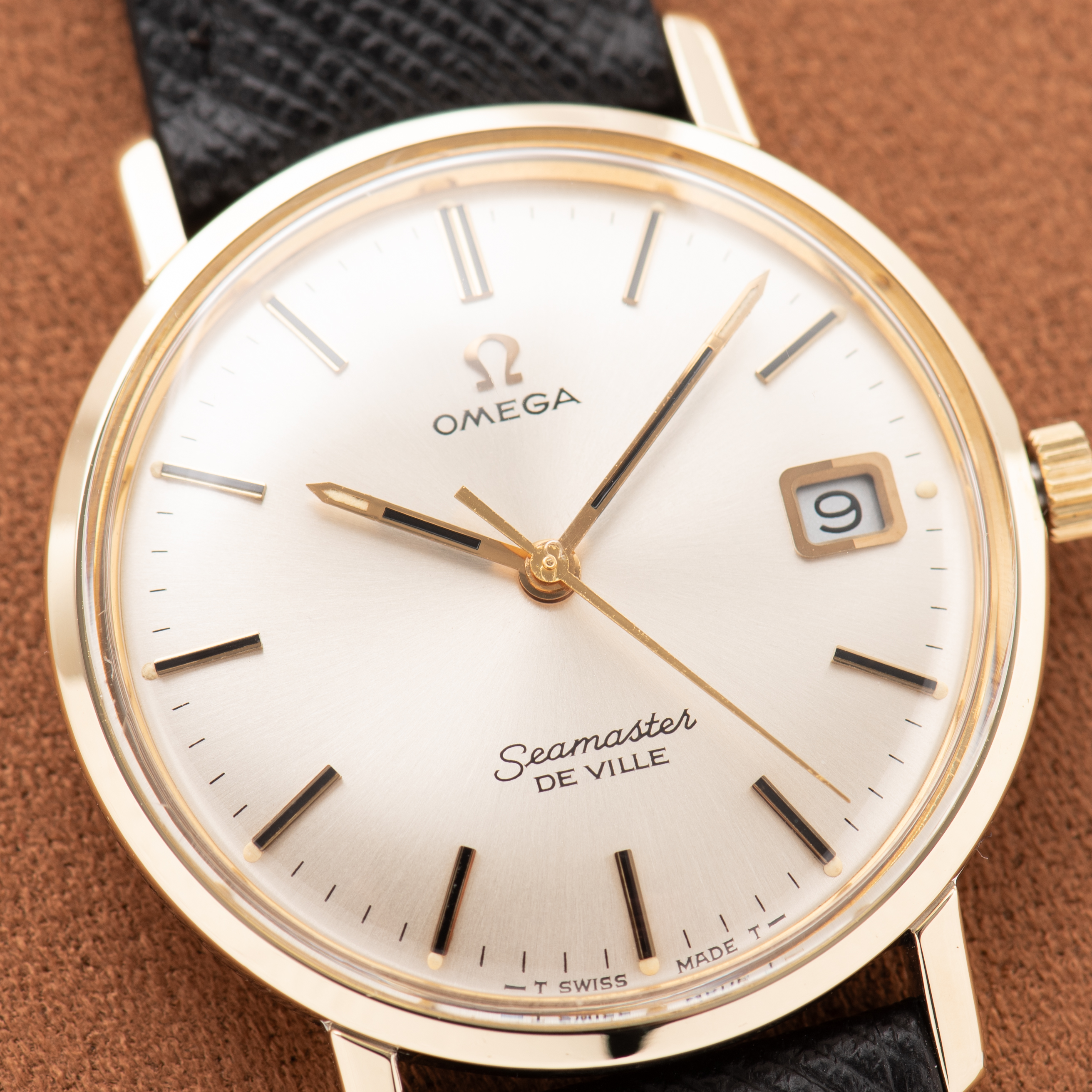 View of Omega Seamaster De Ville Date Gold/Steel Ref 136,020 SP from 1970