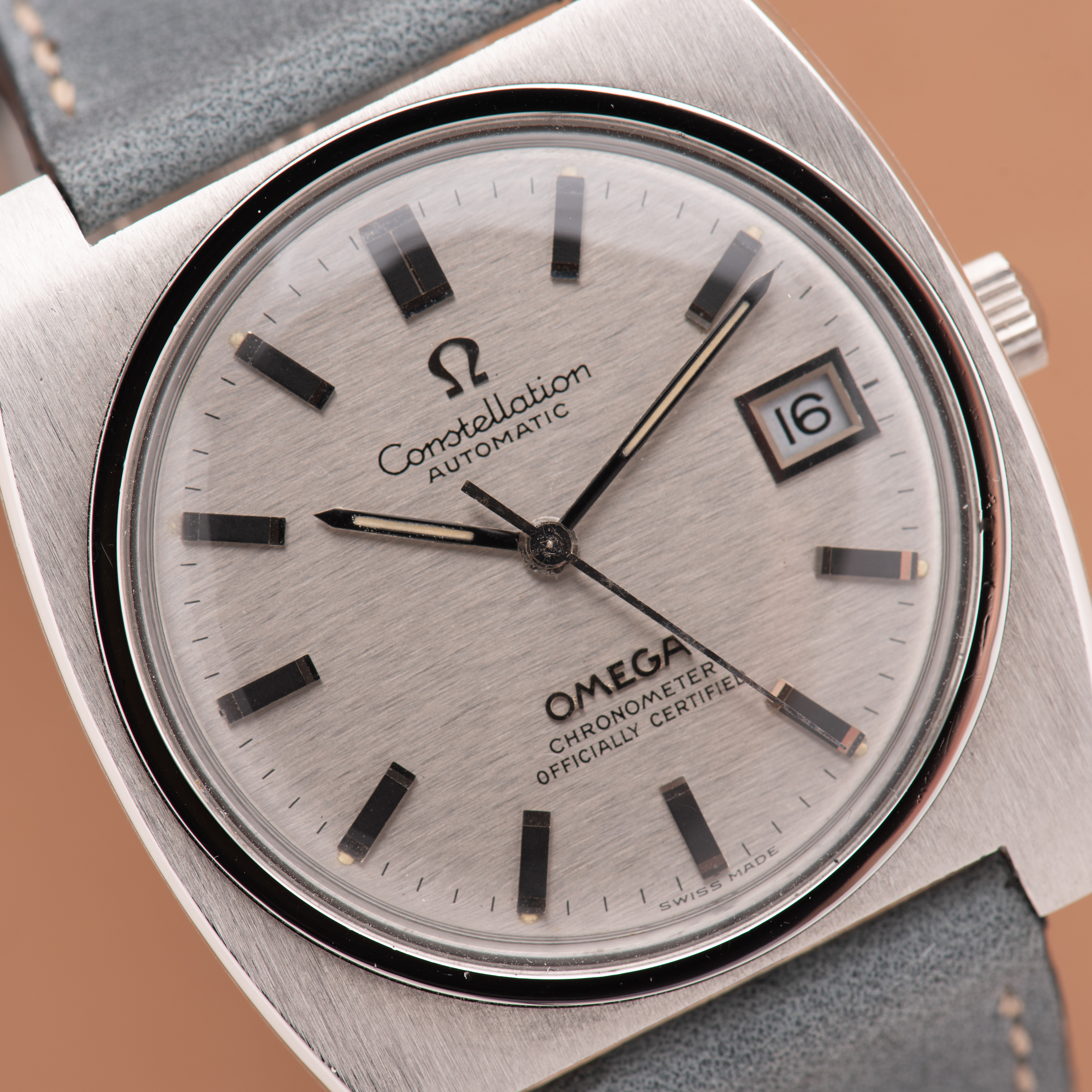 View of Omega Constellation Automatic Silver "linear" cal 1002 ref 168.042