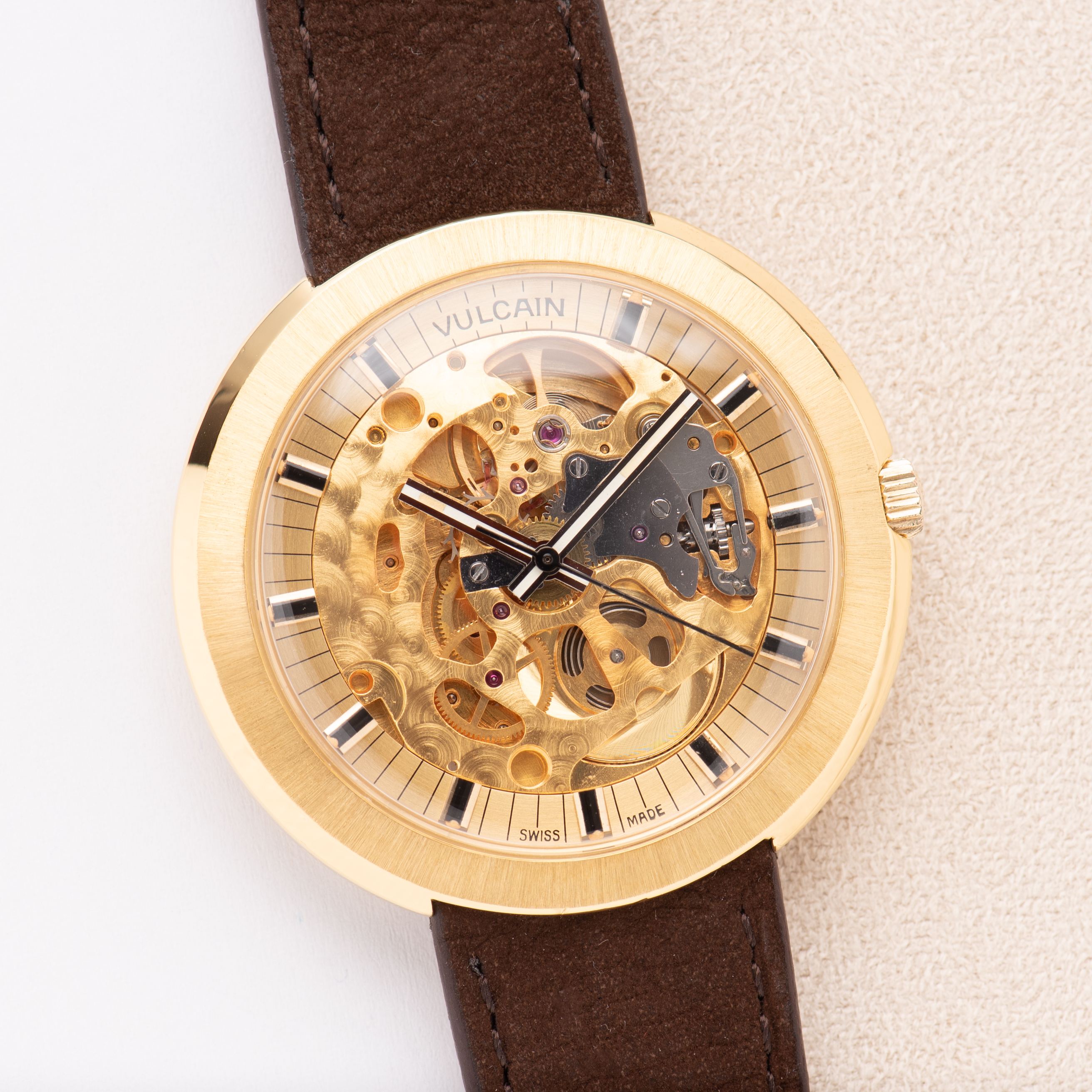 Zicht op Vulcain Skeleton Automatic from 1970 Like New