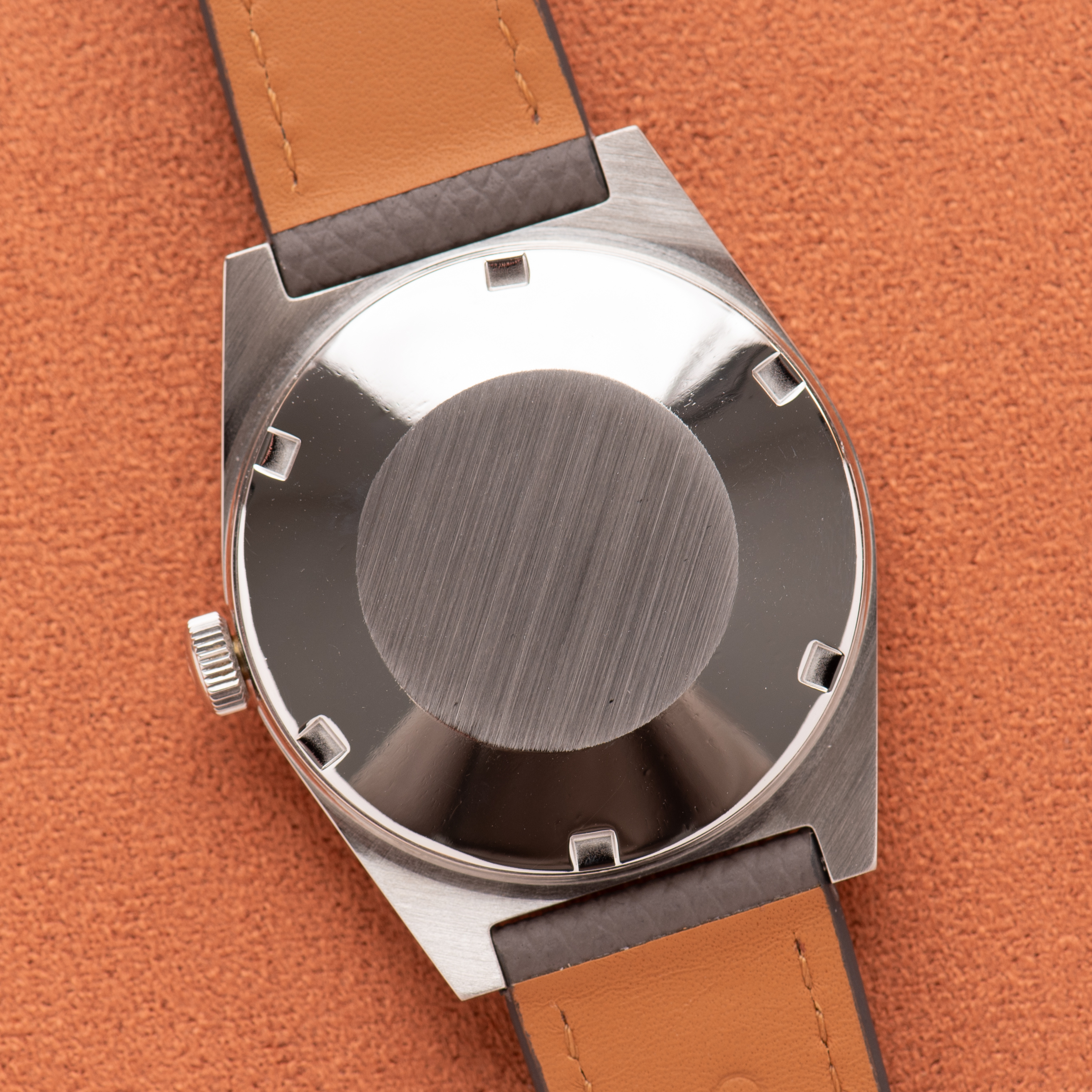 View of Omega Genève Automatic Date Silver Dial cal 1481 from 1973 Réf 166.0118