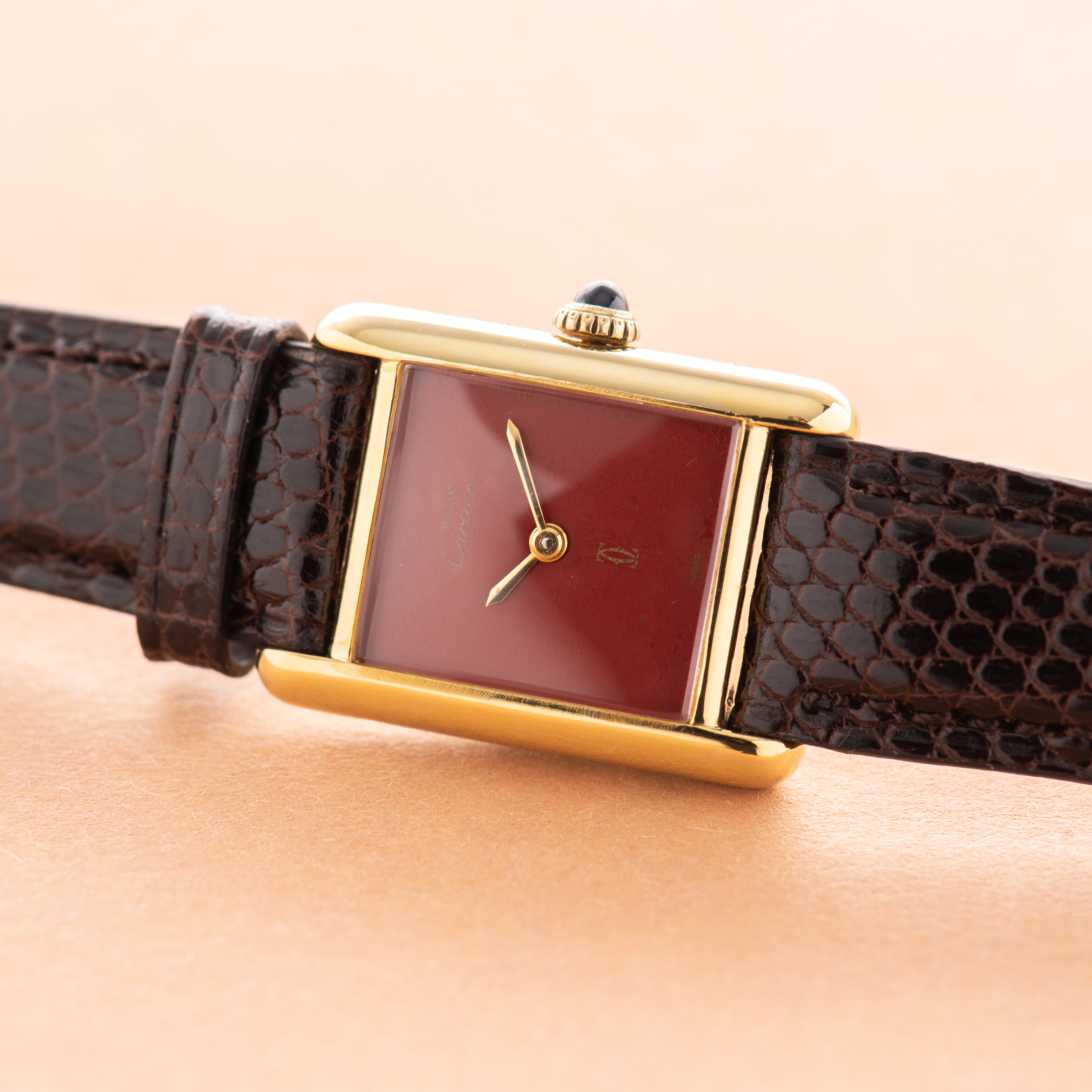 Vue de Cartier Must de Tank de Must Vermeil Bordeau Dial cal 78-1