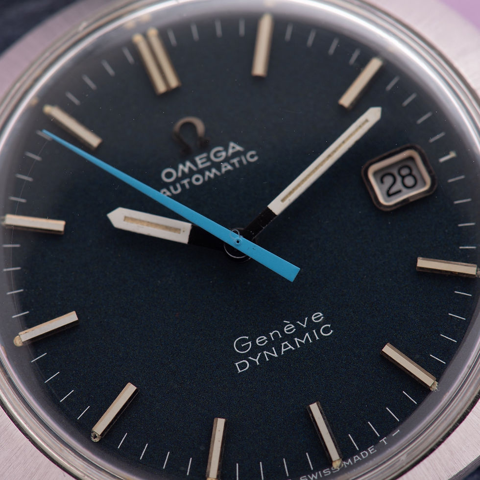 Thumbnail: Omega Genève Dynamic Automatic Blue Dial from 1969 Réf 166.039 cal 565