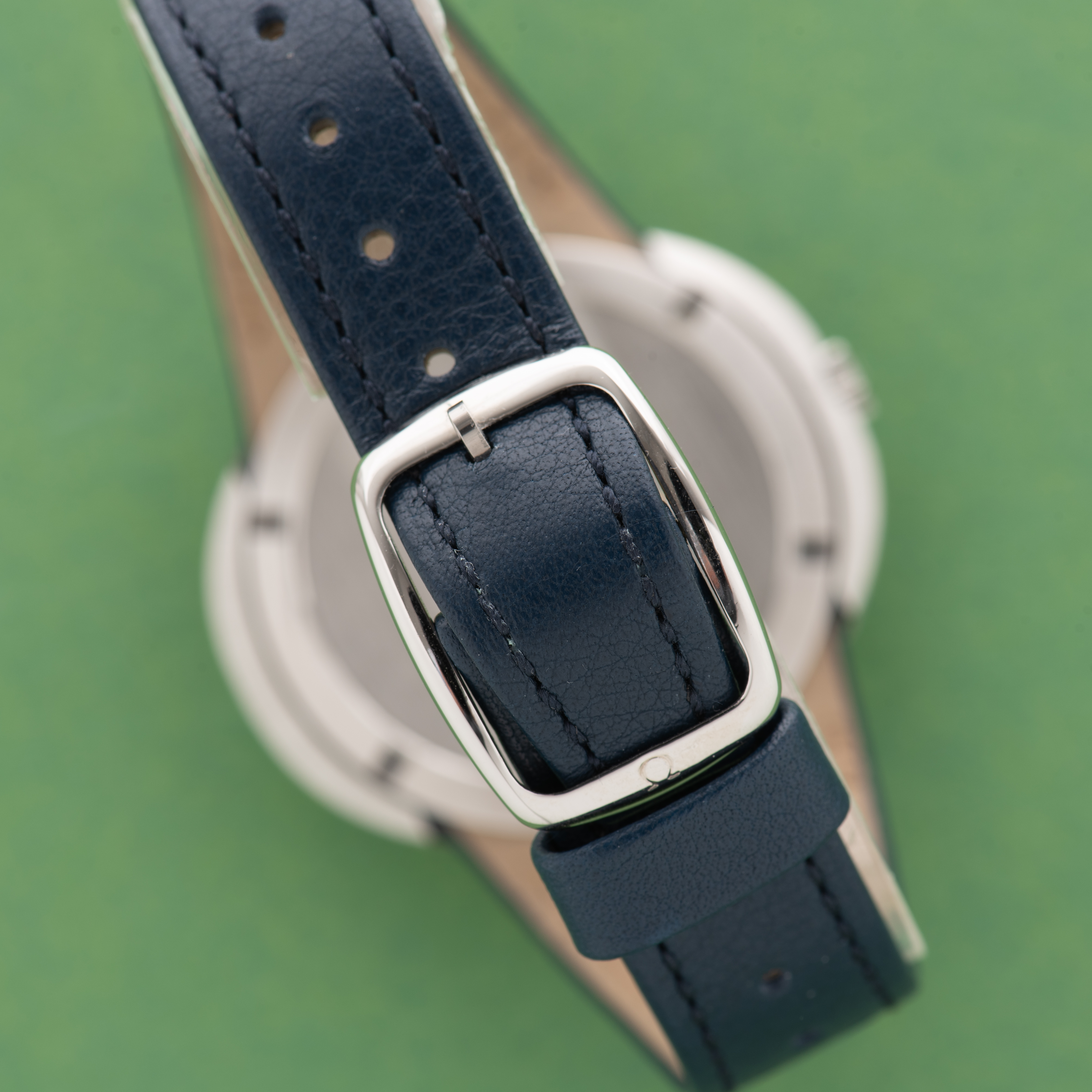 View of Omega Genève Dynamic Automatic Blue Dial from 1968 Ref 166.039