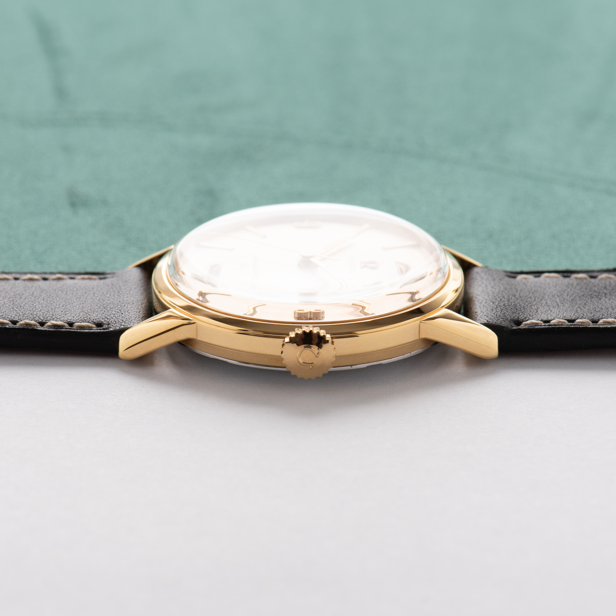 View of Omega Seamaster 30 Skate Dial GoldPlated from 1962 Ref 135.003