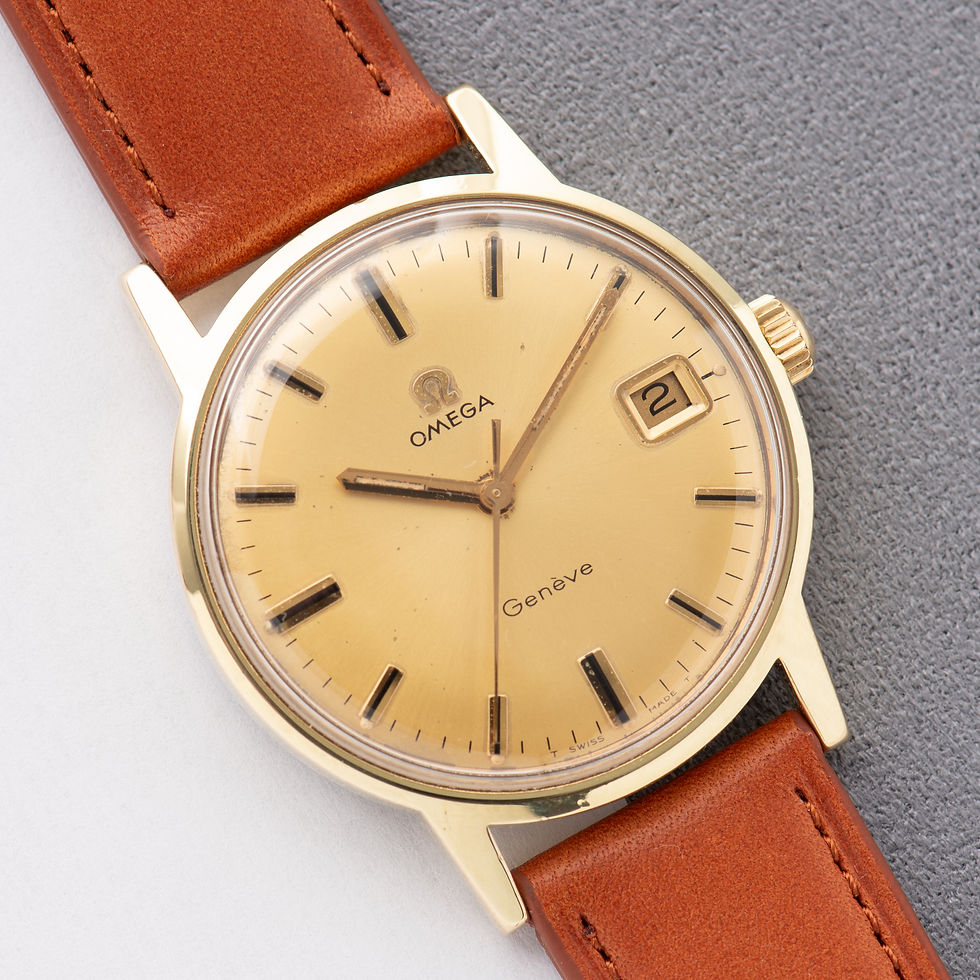Thumbnail: Omega Genève Date Gold dial Réf 136.070 from 1970