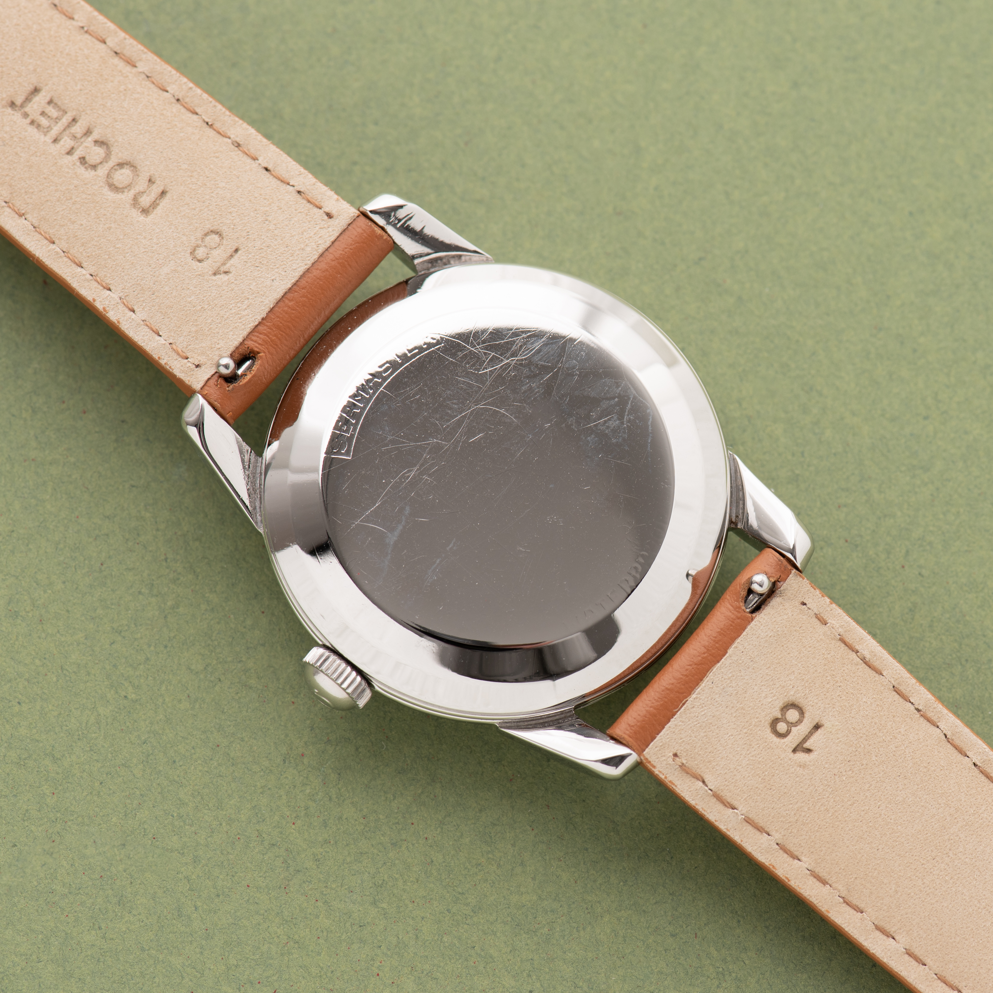 Zicht op Omega Seamaster Patina Beefy Lugs ref 2767-5 SC cal 354 vanaf 1954