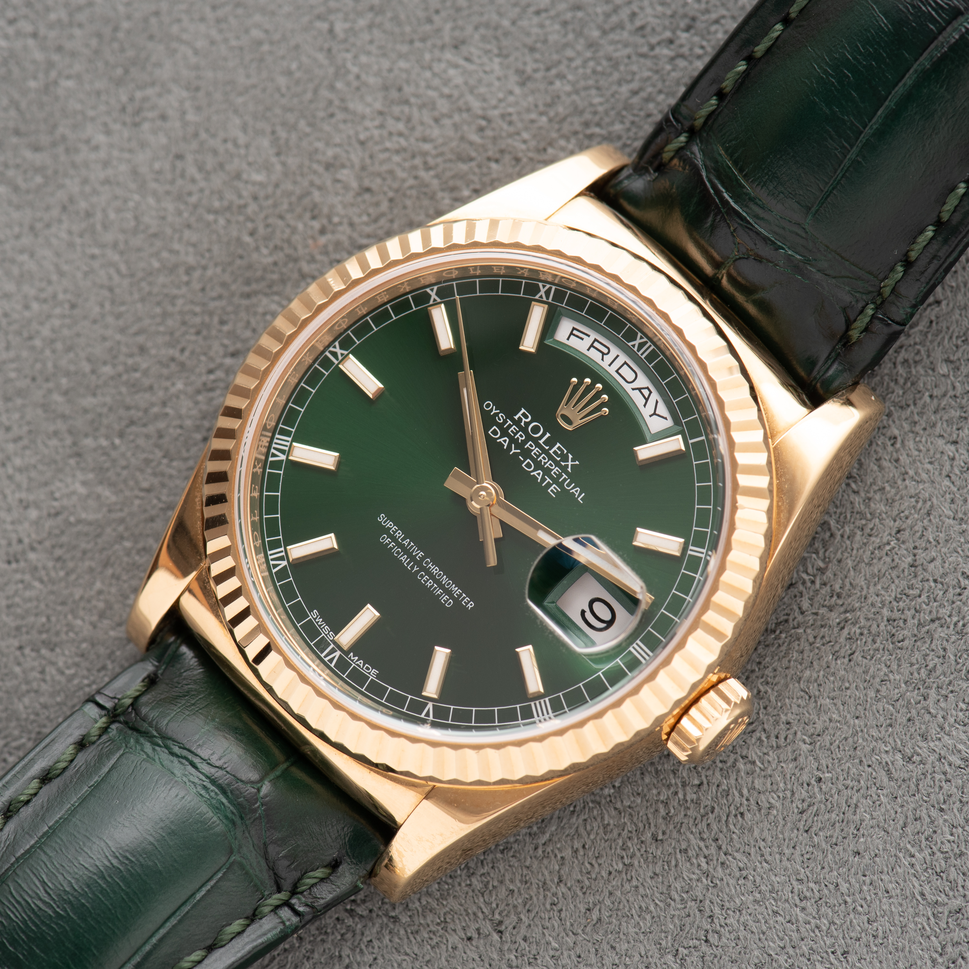 View of Rolex Oyster Perpetual Day-Date ref 118138 Full set from 2015
