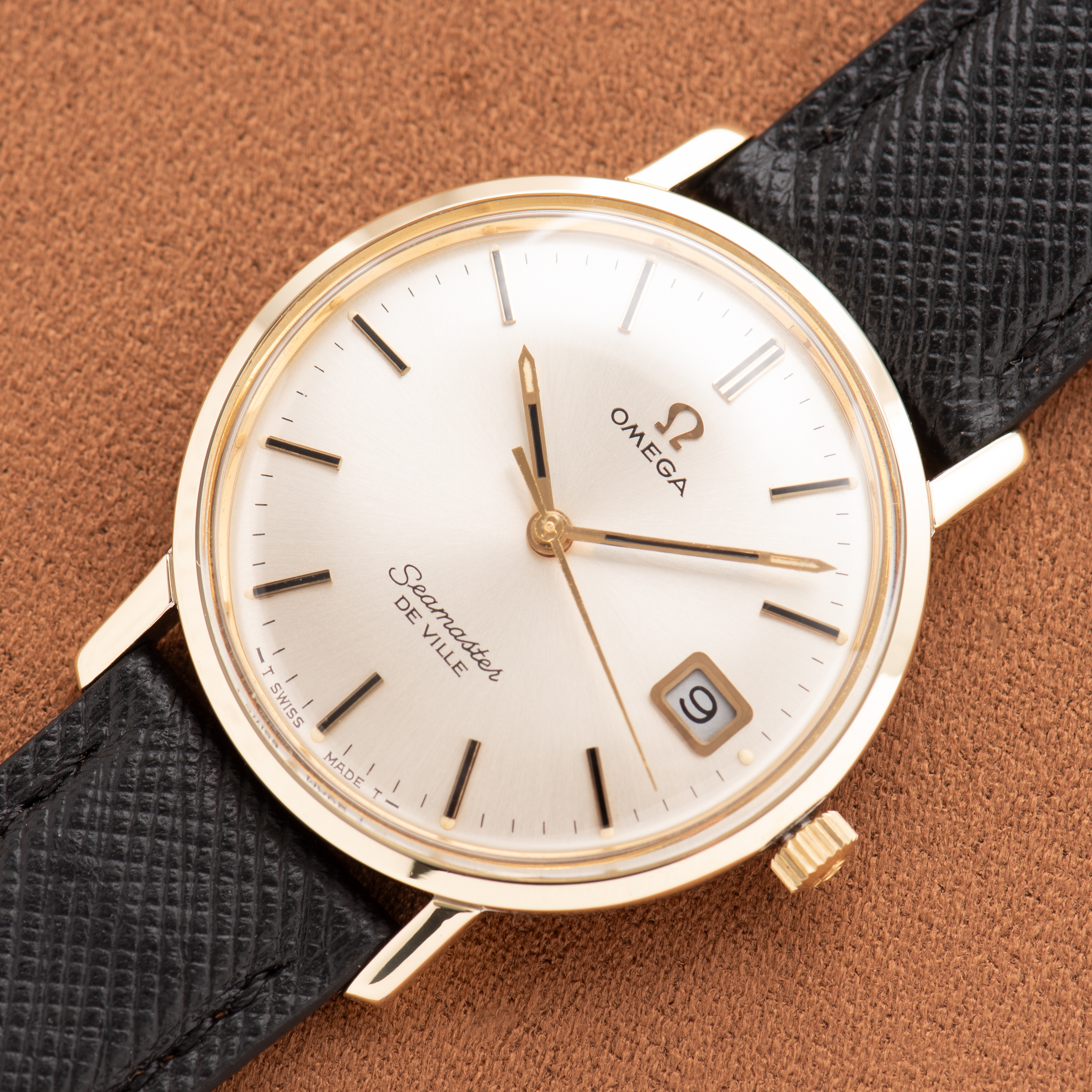 View of Omega Seamaster De Ville Date Gold/Steel Ref 136,020 SP from 1970