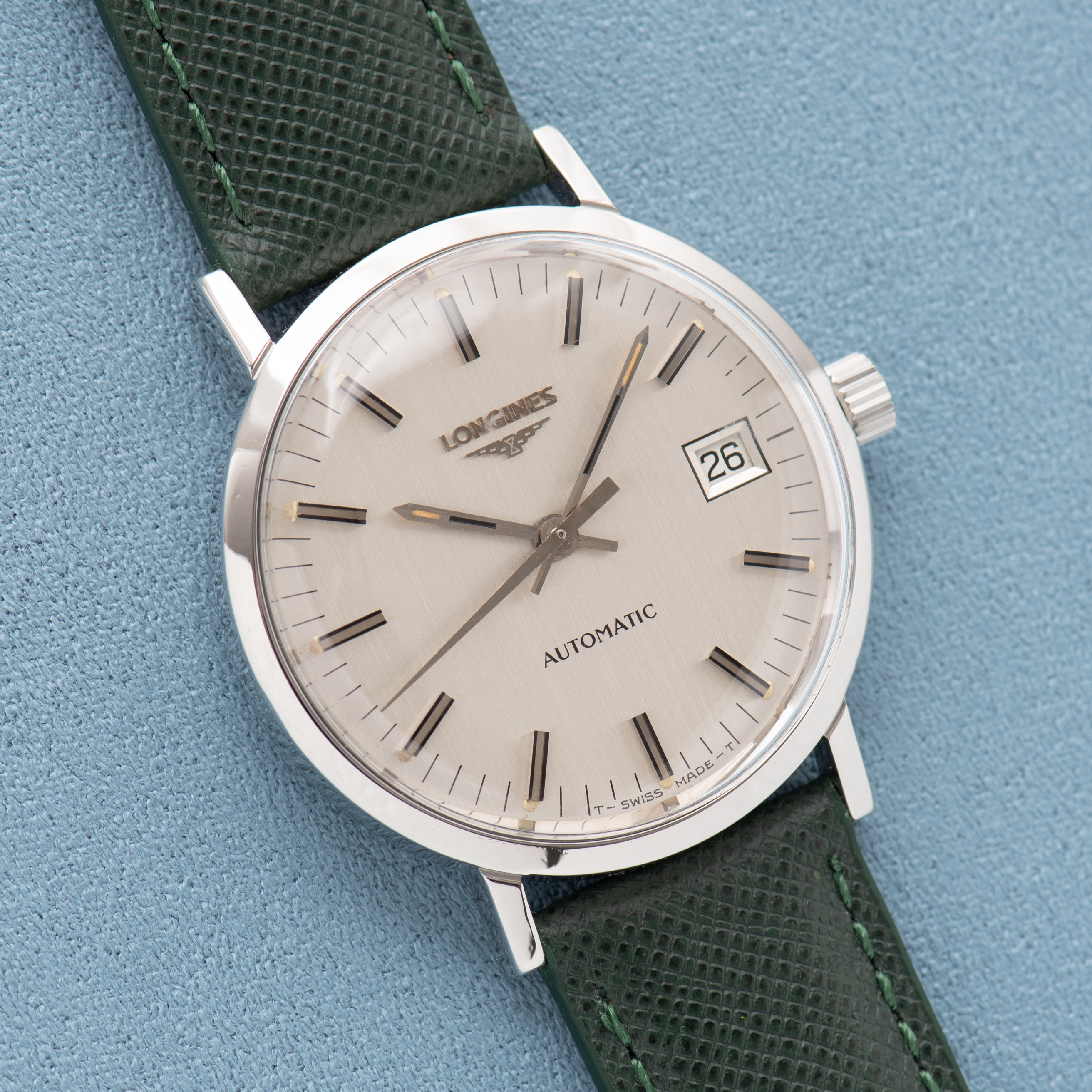 Zicht op Automatische zilveren wijzerplaat Longines Ref 1569-2 633