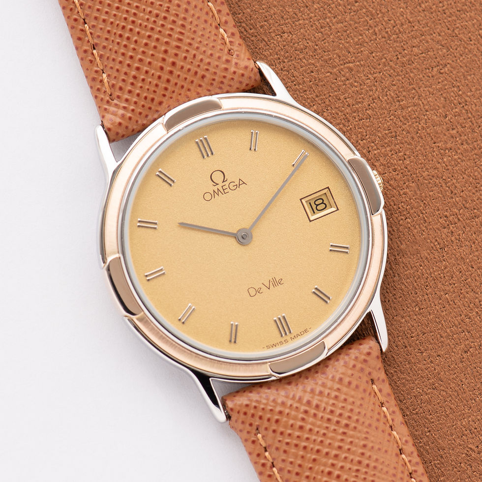 Thumbnail: Omega De Ville Date Goldplated/steel Quartz Réf 196.0308 from 1984