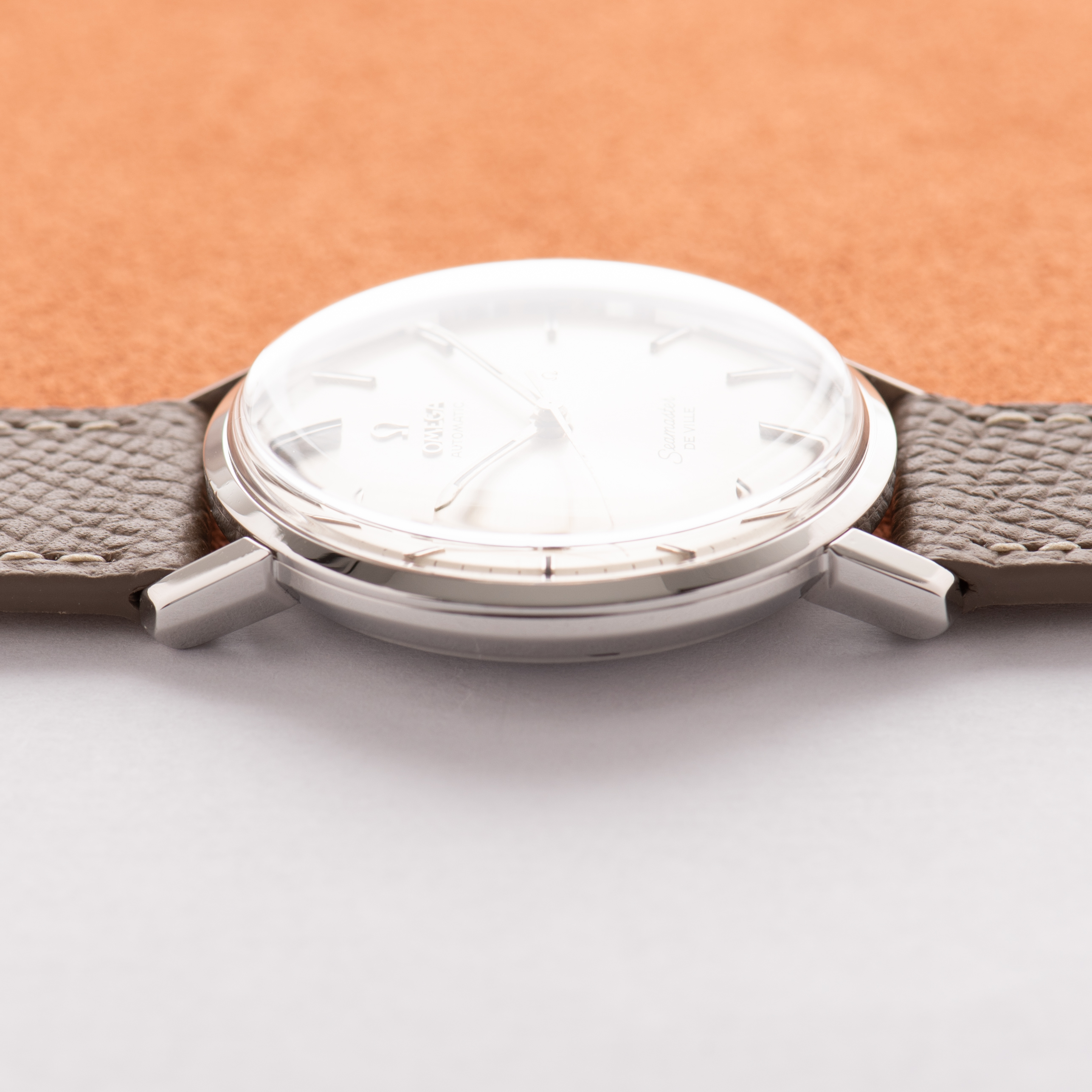 View of Omega Seamaster De Ville Automatic Silver Dial Ref 166.020 from 1964