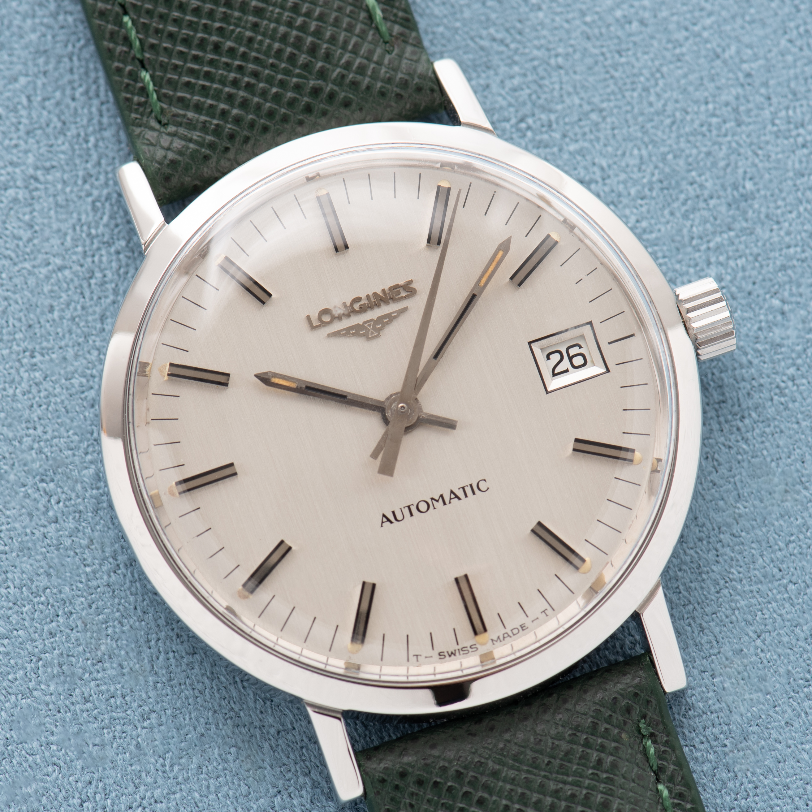Zicht op Automatische zilveren wijzerplaat Longines Ref 1569-2 633