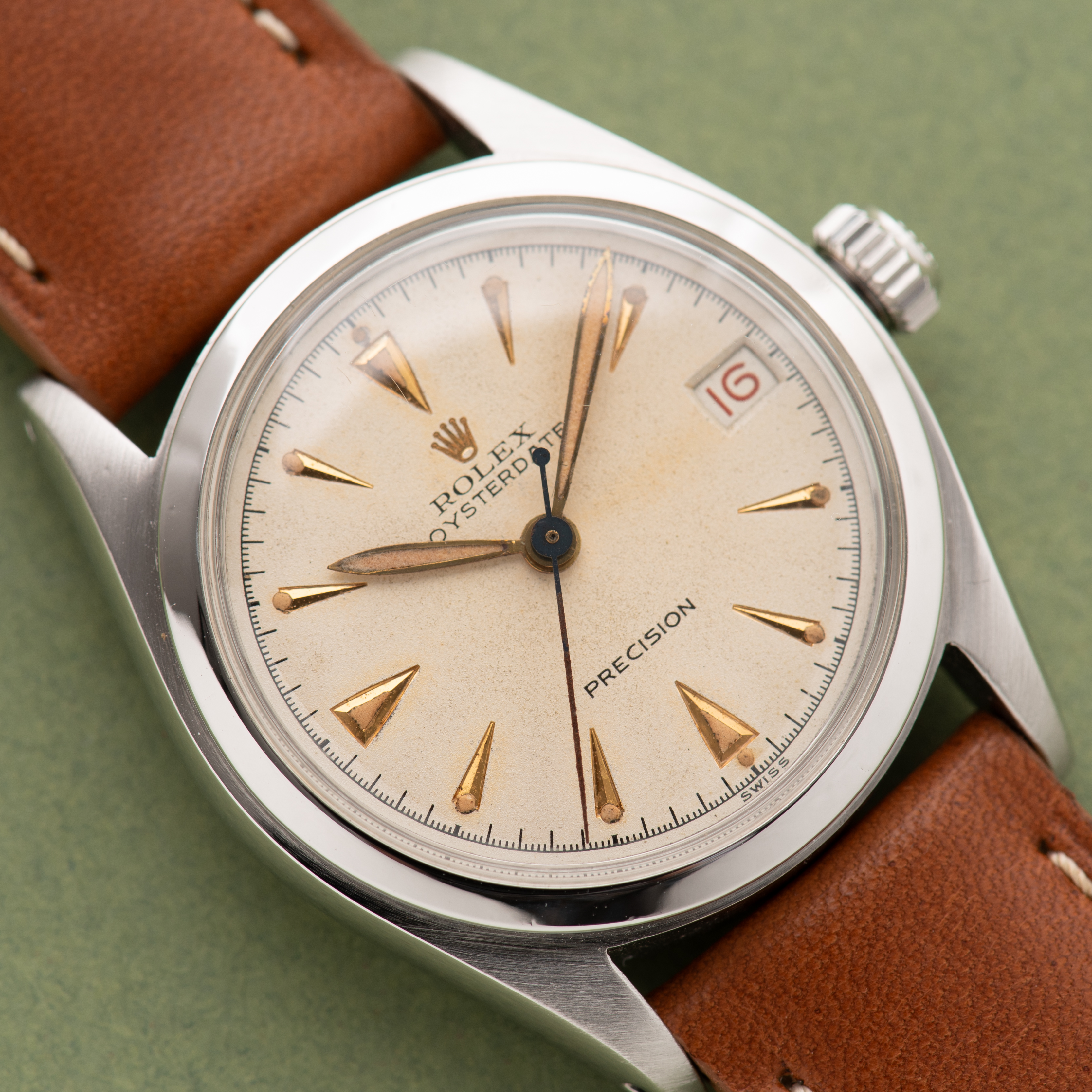 Zicht op Rolex Oysterdate Precision réf 6066 cal.740 from 1950'