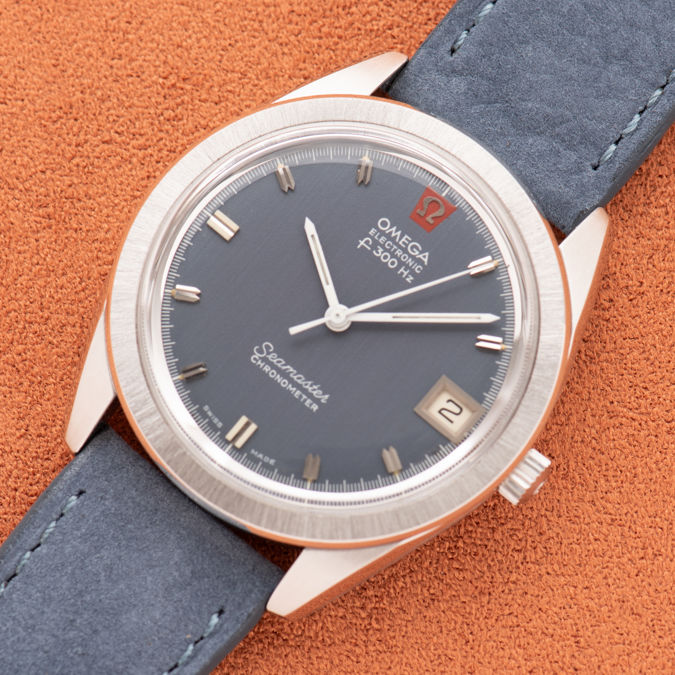 Vue de Omega Electronic Seamaster Chronometer F300 from 1970 Réf 198.001