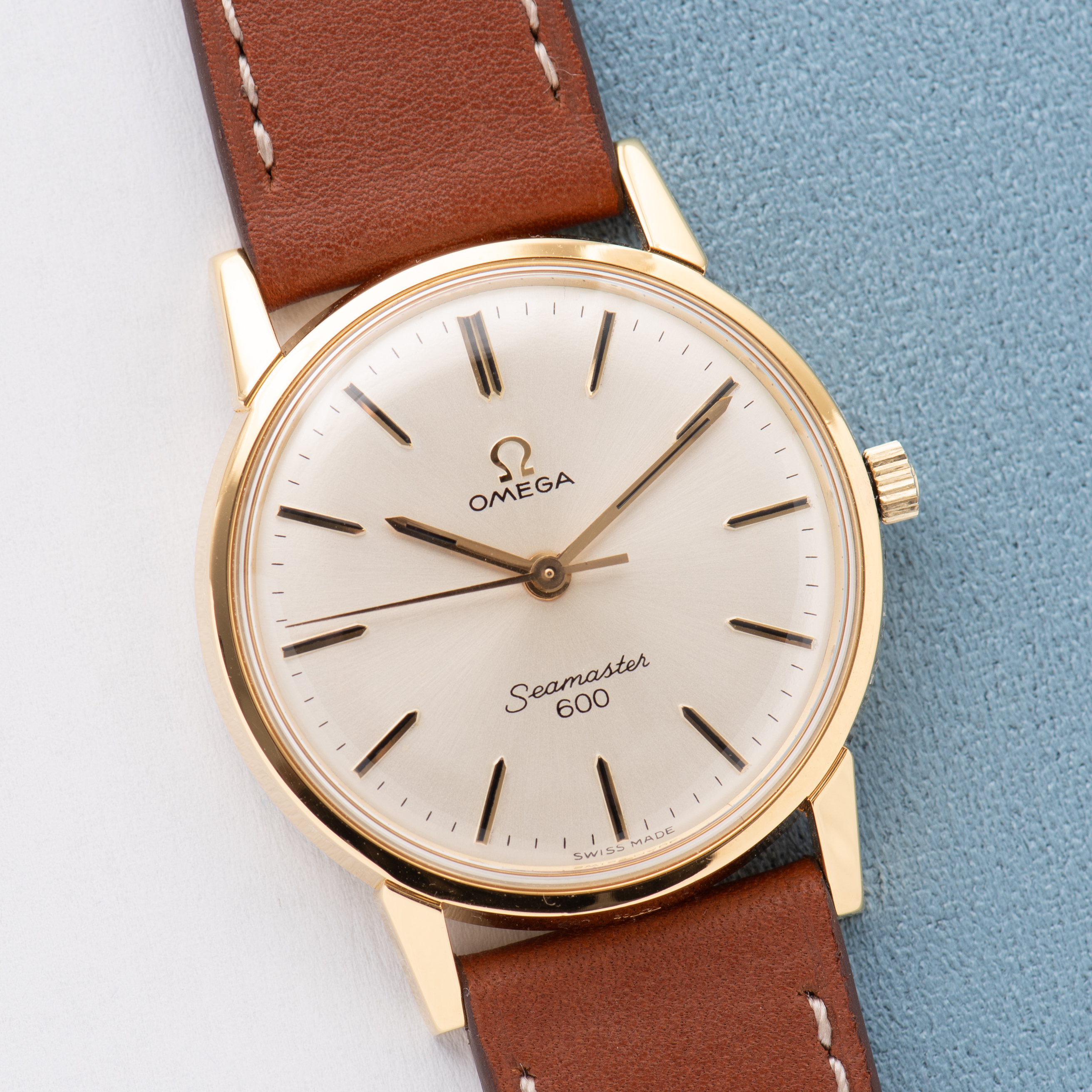 View of Omega Seamaster 600 GoldPlated cal 601 ref 135.012 from 1966
