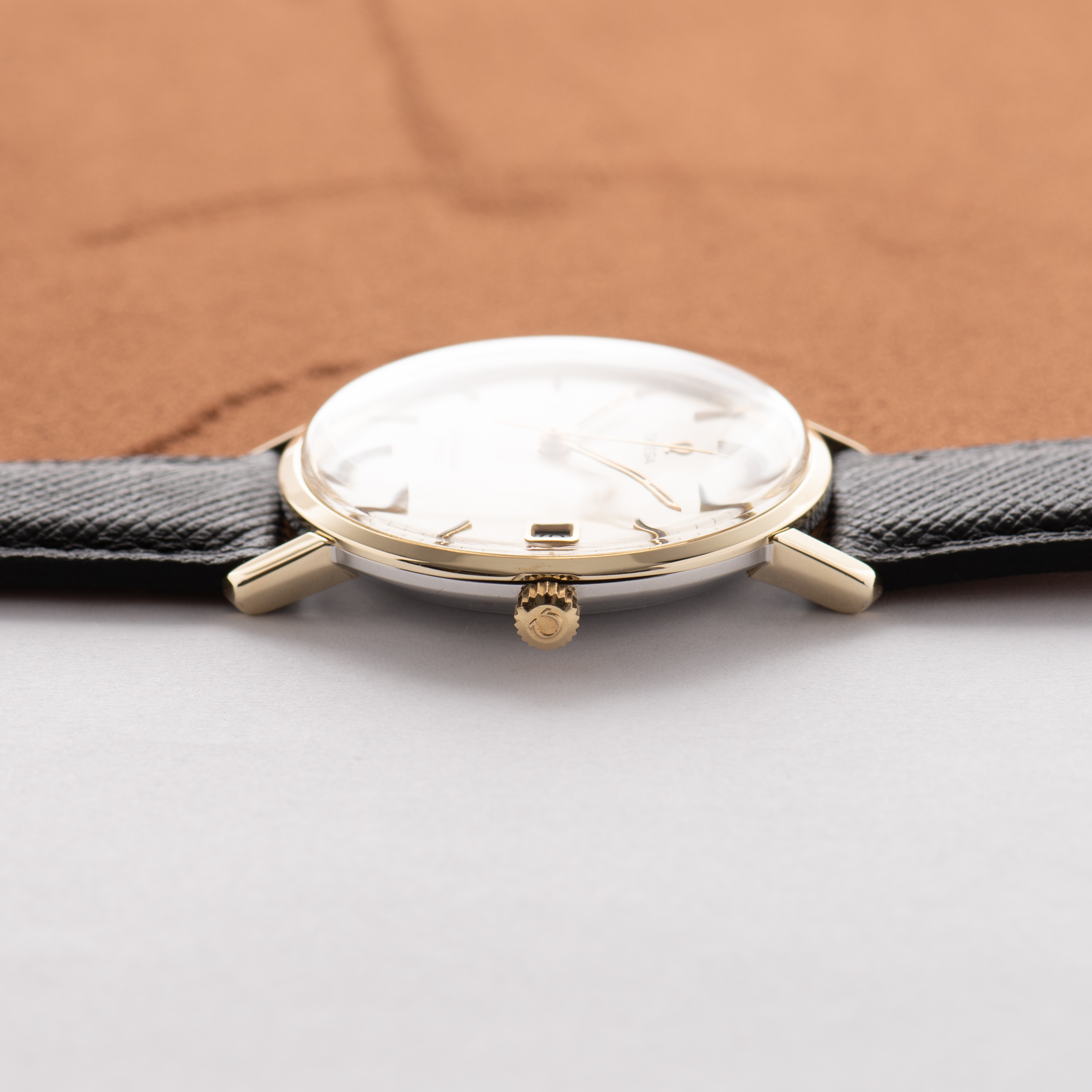 View of Omega Seamaster De Ville Date Gold/Steel Ref 136,020 SP from 1970