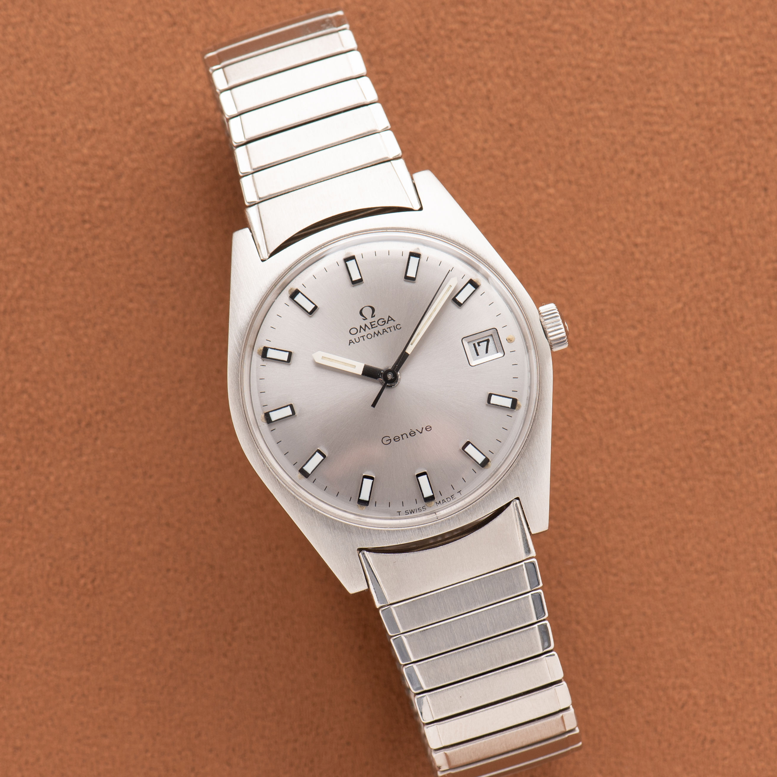 Omega Automatic Genève Silver Dial/ White Index réf 166.041 from 1968