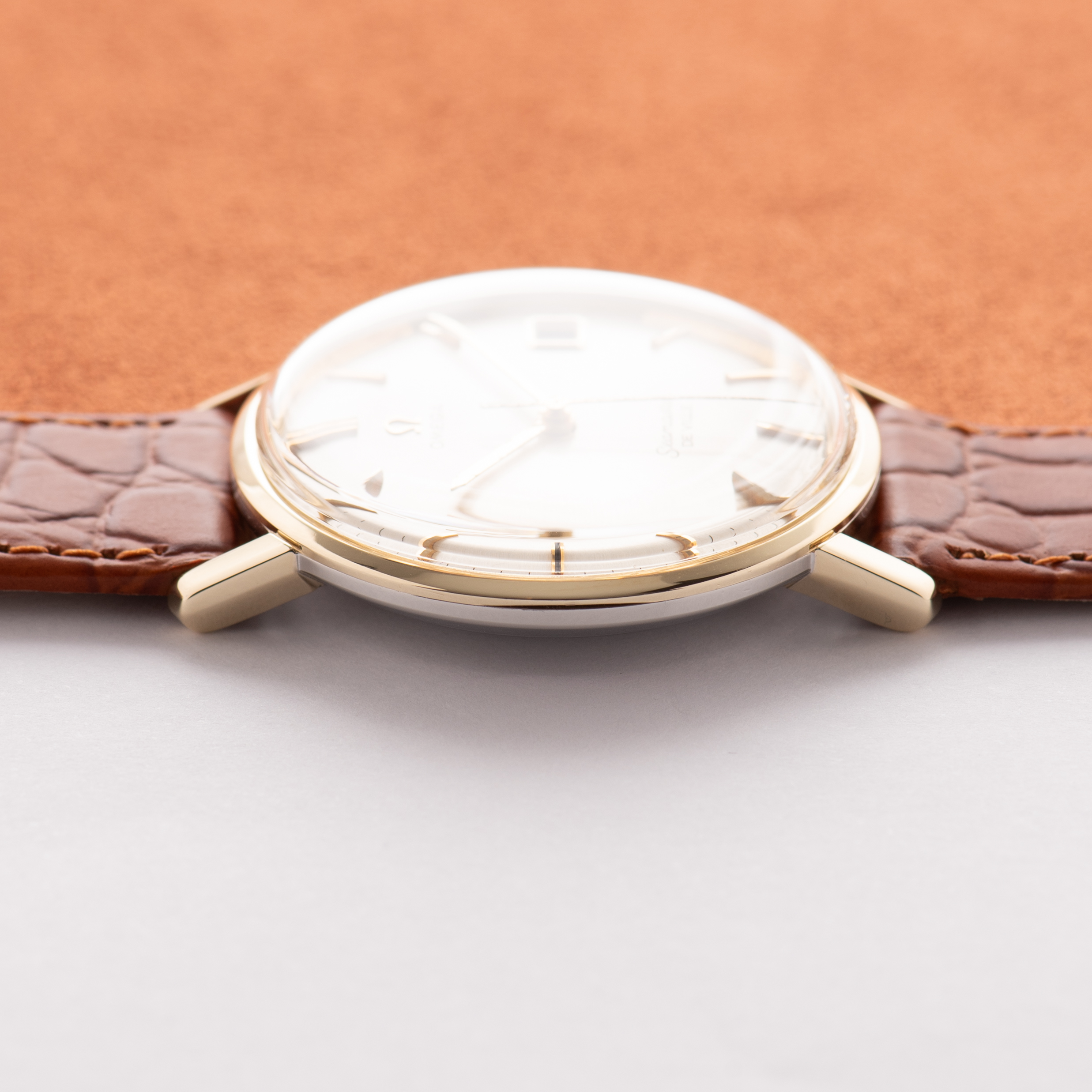 View of Omega Seamaster De Ville Date Gold/Steel Ref 136,020 SP from 1963