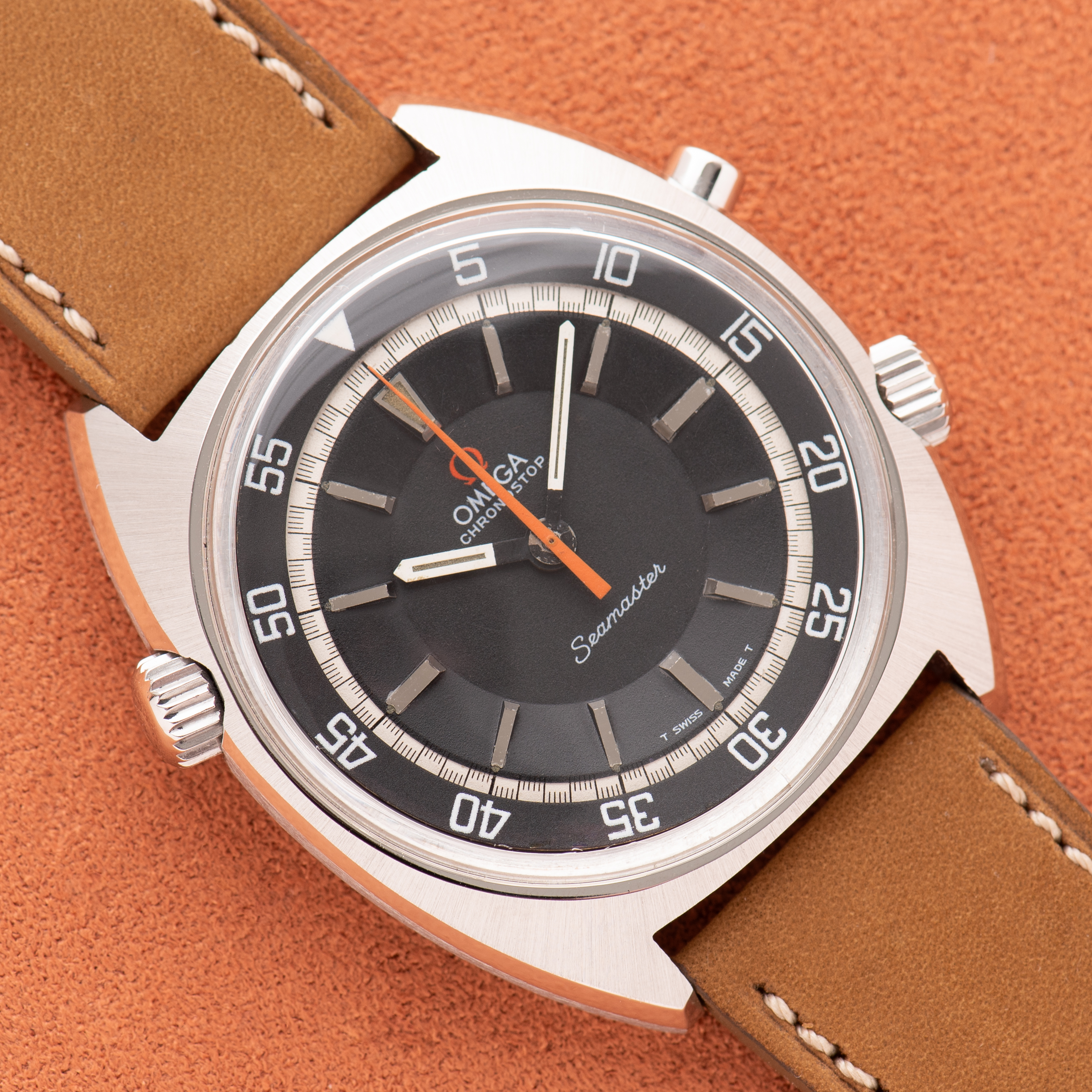 Zicht op Omega Chronostop Seamaster cal 865 réf 145.008 from 1969