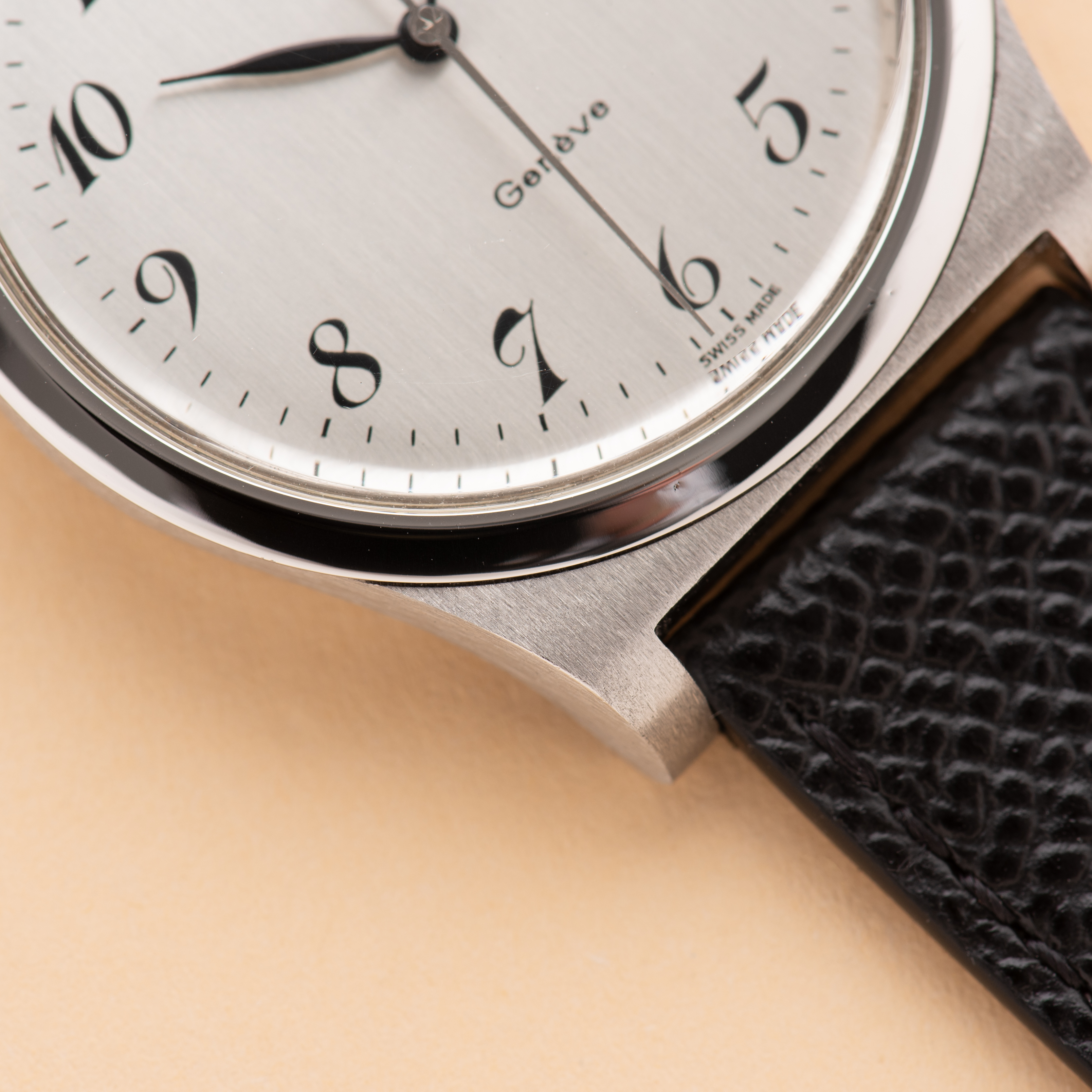 View of Omega Geneva Mechanical Date Breguet Dial Ref 136.0102 from 1975