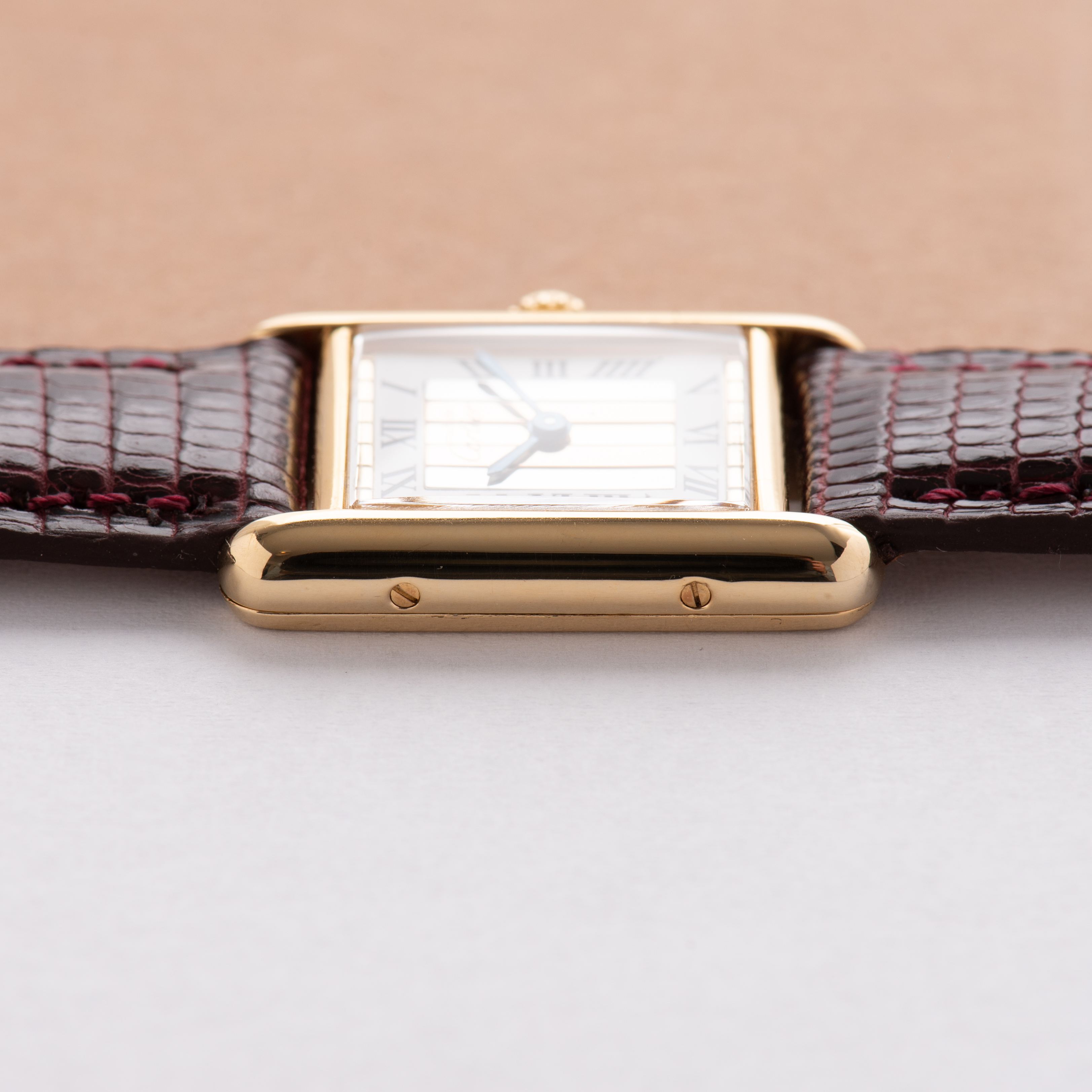 Vue de Cartier Tank De Must Vermeil PM Trinity dial from 1980-90