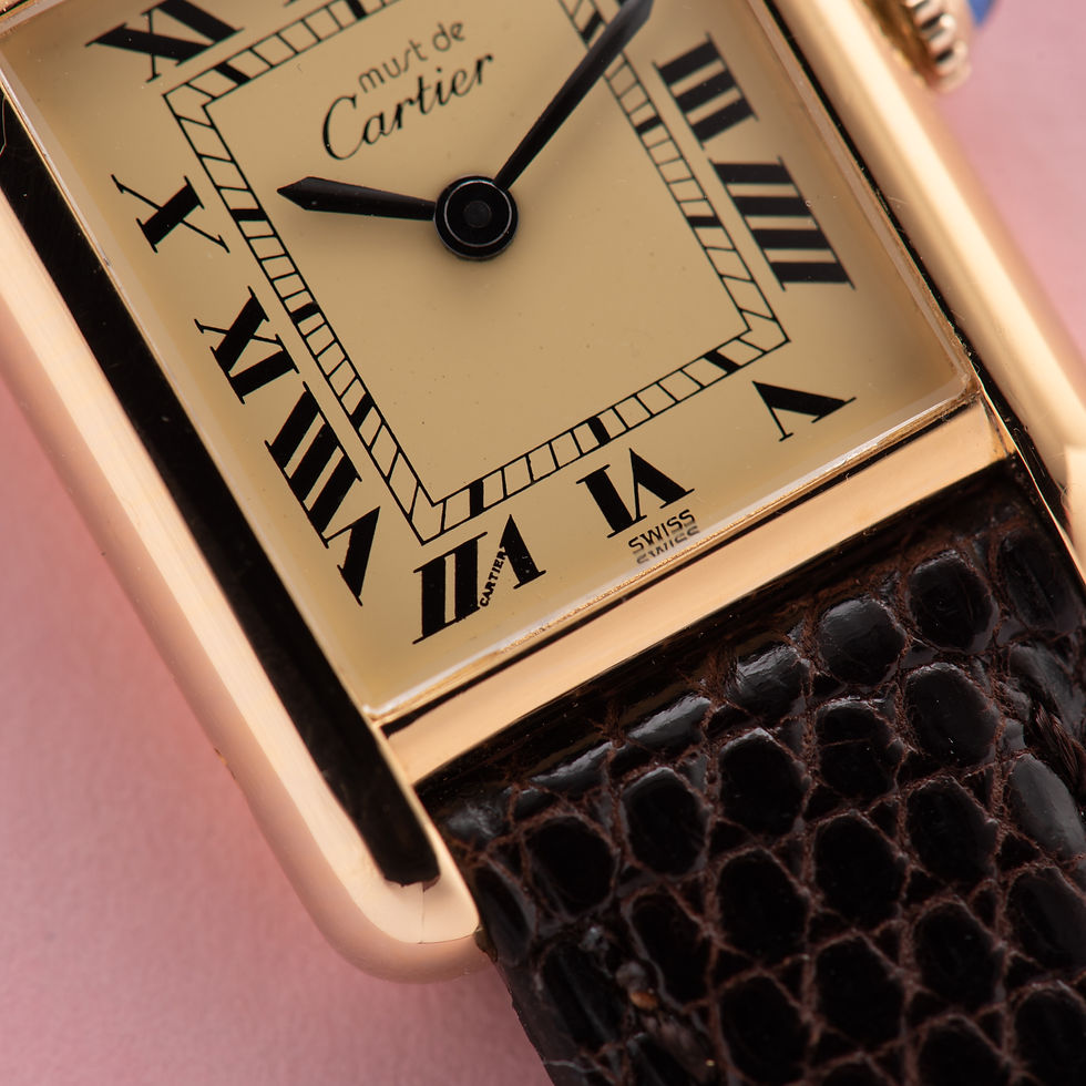Thumbnail: Cartier Must de Tank Vermeil Roman dial from 1980-90