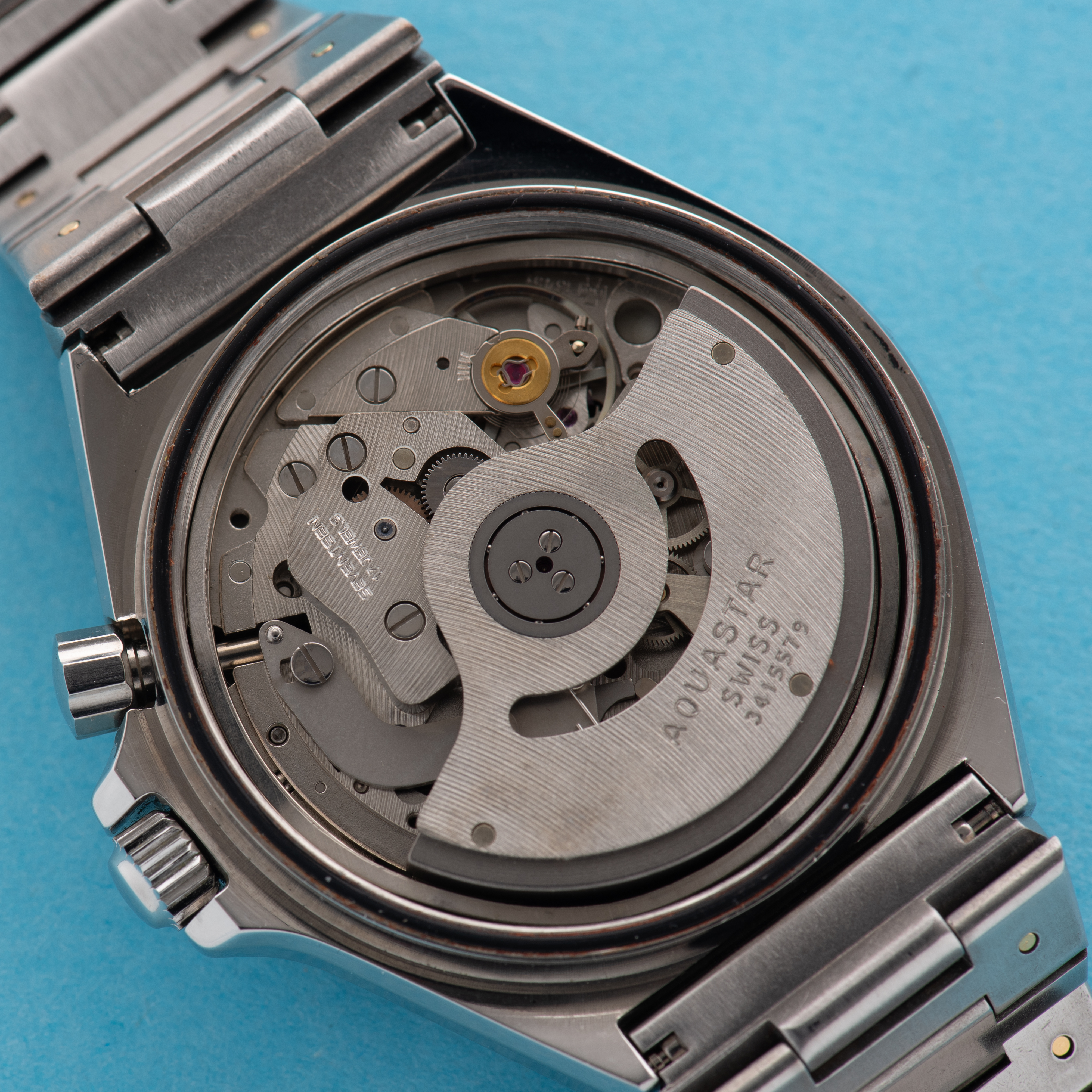 Zicht op Aquastar Geneva Regate Newport ref 9856 New Old Stock