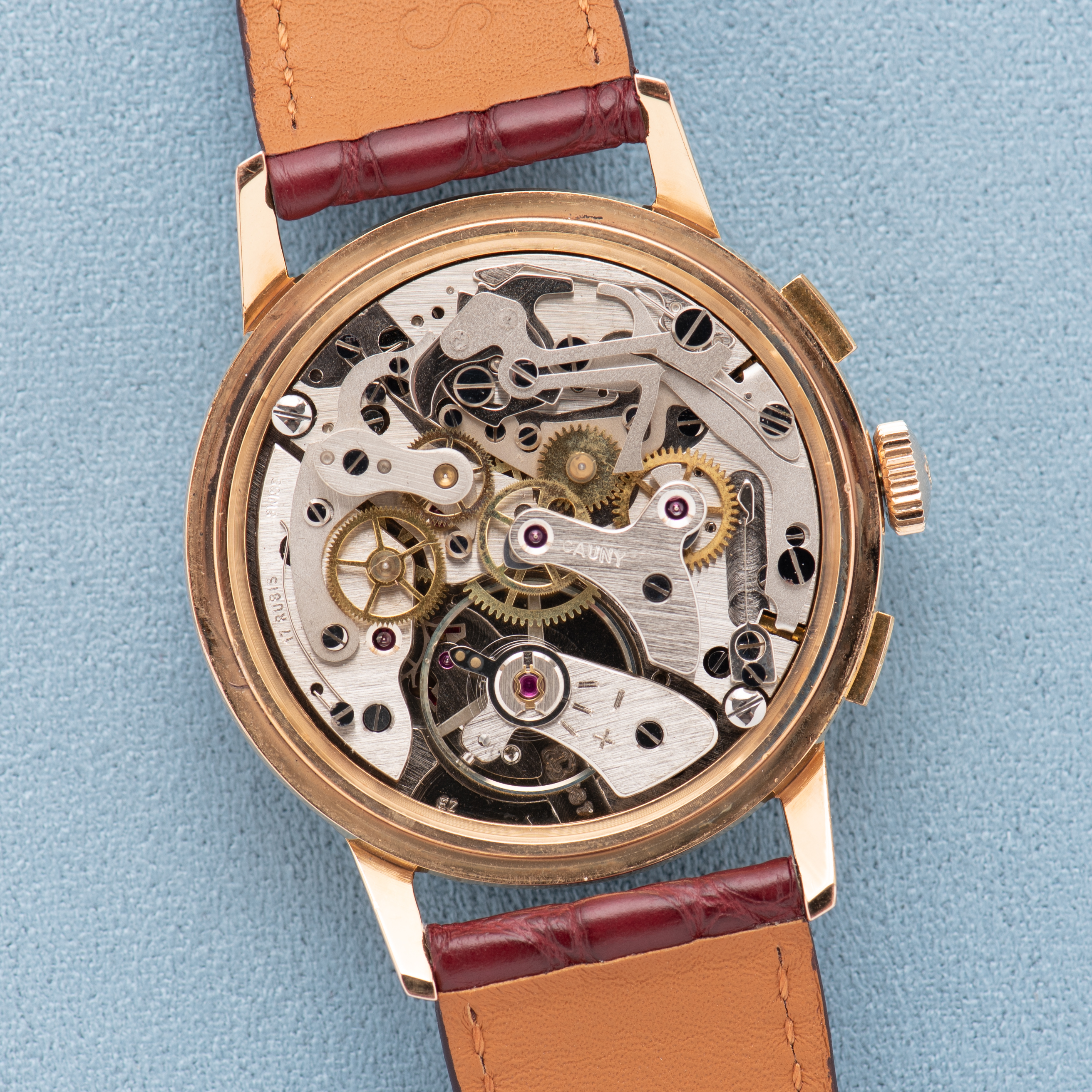 Vue de Cauny Prima Chronographe Incabloc 17rubis Landeron 187 New Old Stock