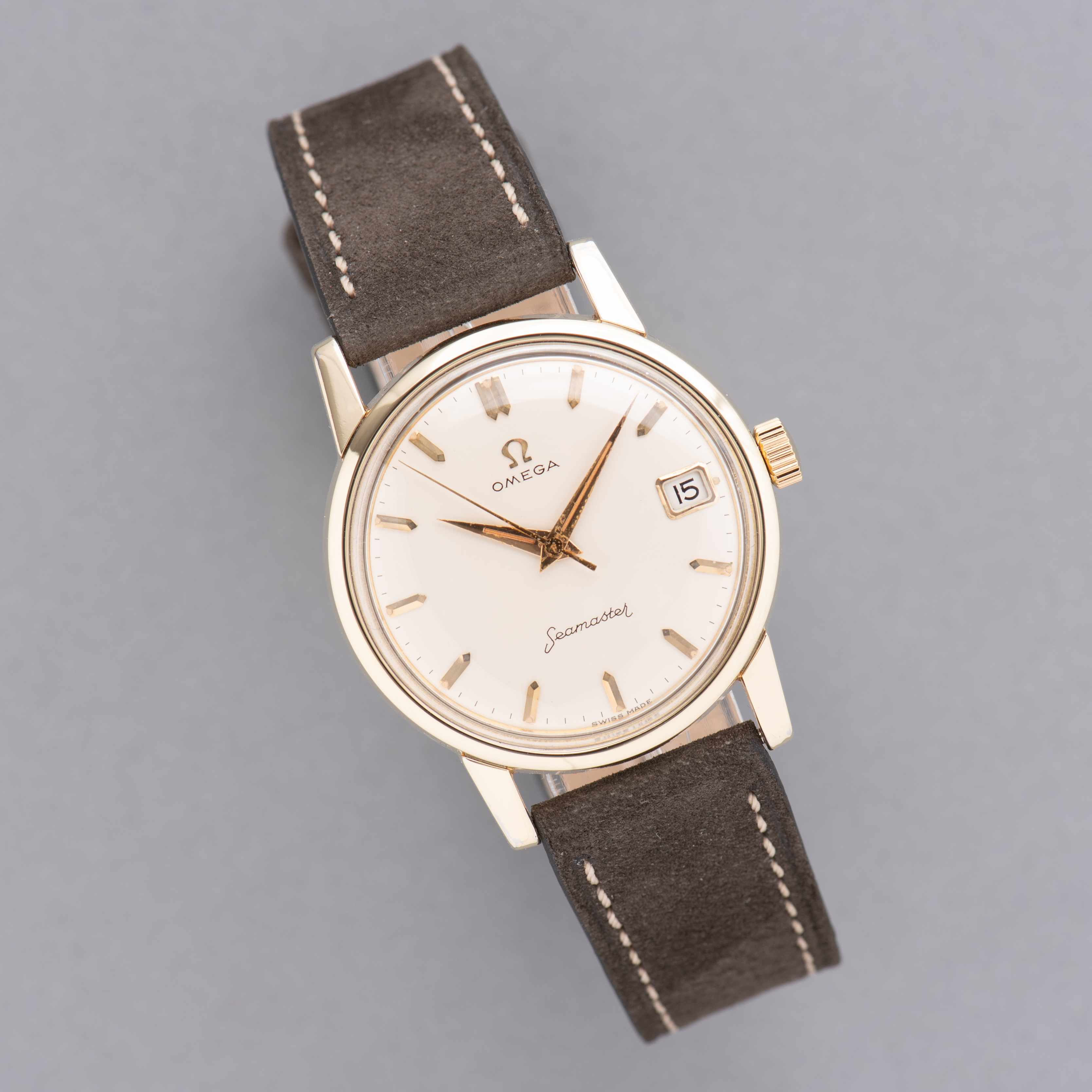 View of Omega Seamaster Gold Capped ref 14384-61 SC from 1962