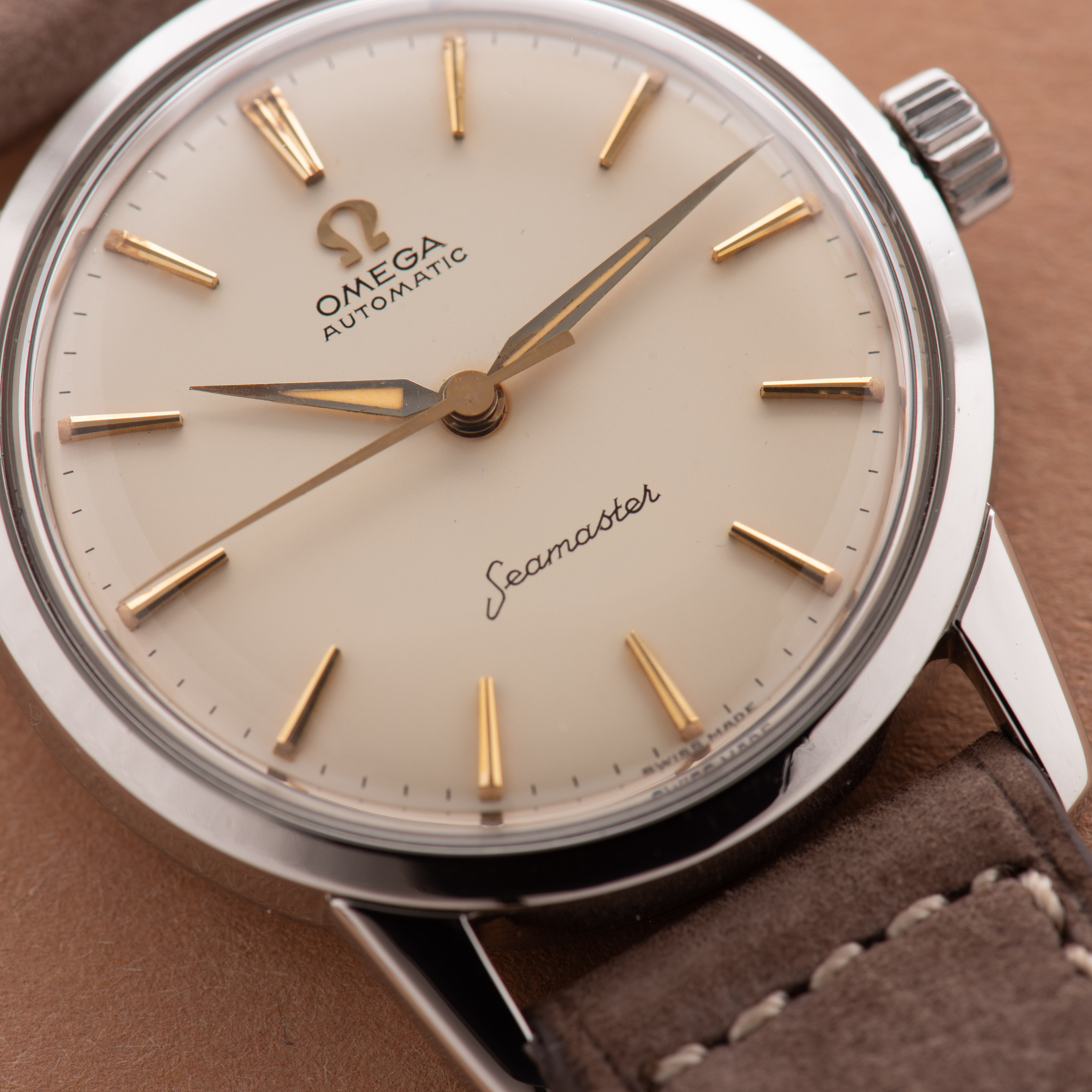 Zicht op Omega Automatic Seamaster ref 14700 1 SC cal 552 uit 1959