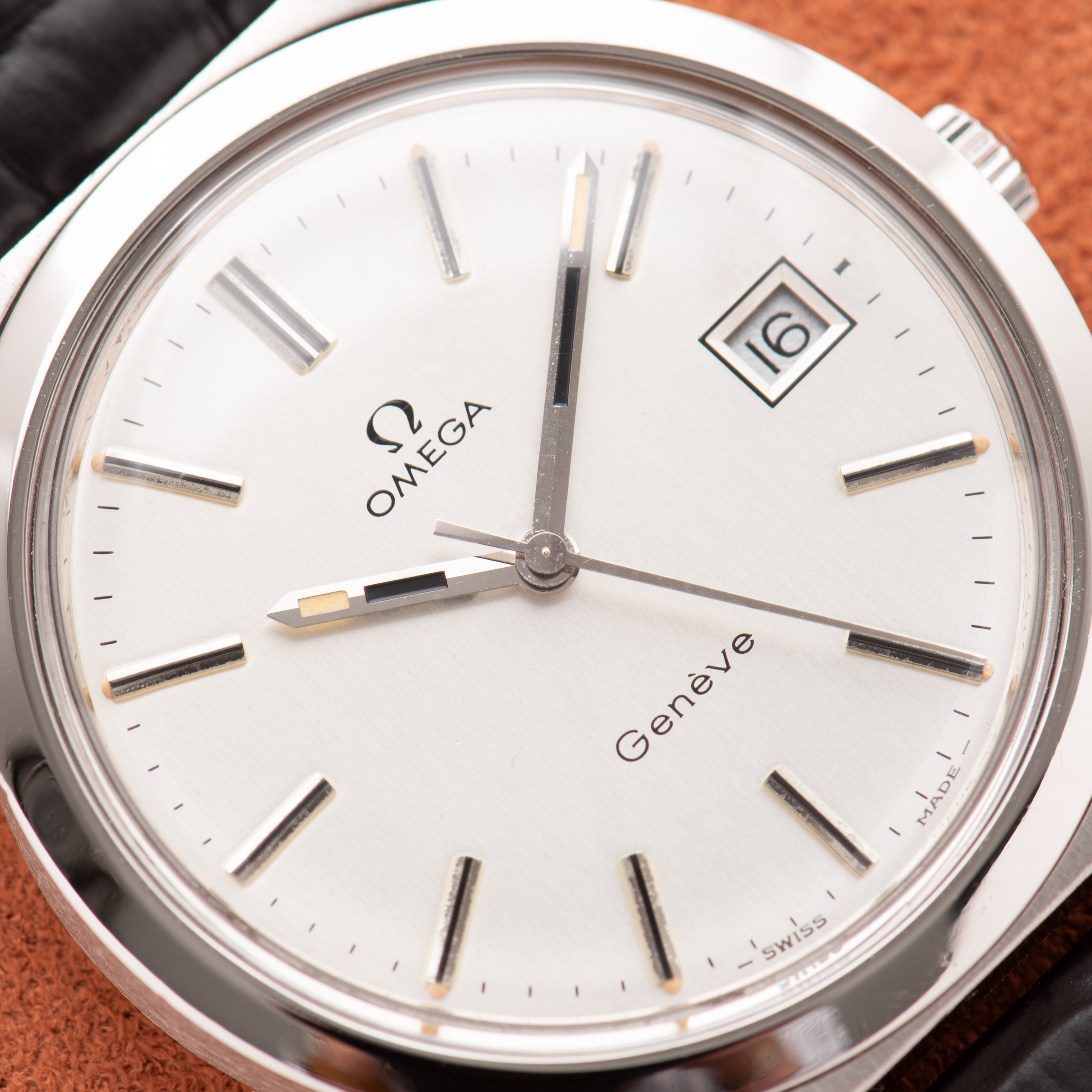 View of Omega Geneva Date Cal 1030 Ref 136.0102 from 1975
