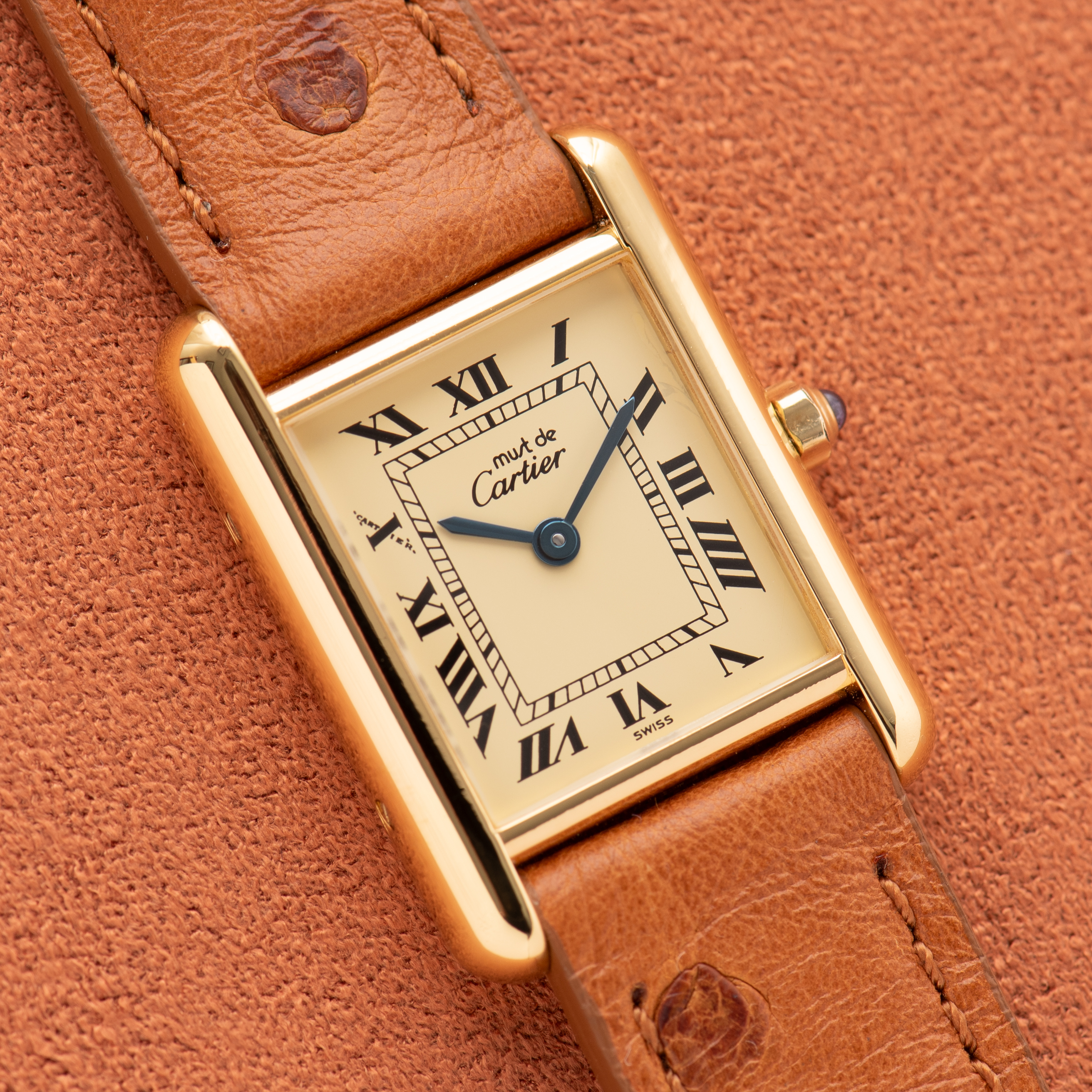 Vue de Cartier Must de Tank Vermeil Roman Lemon Dial from 1990