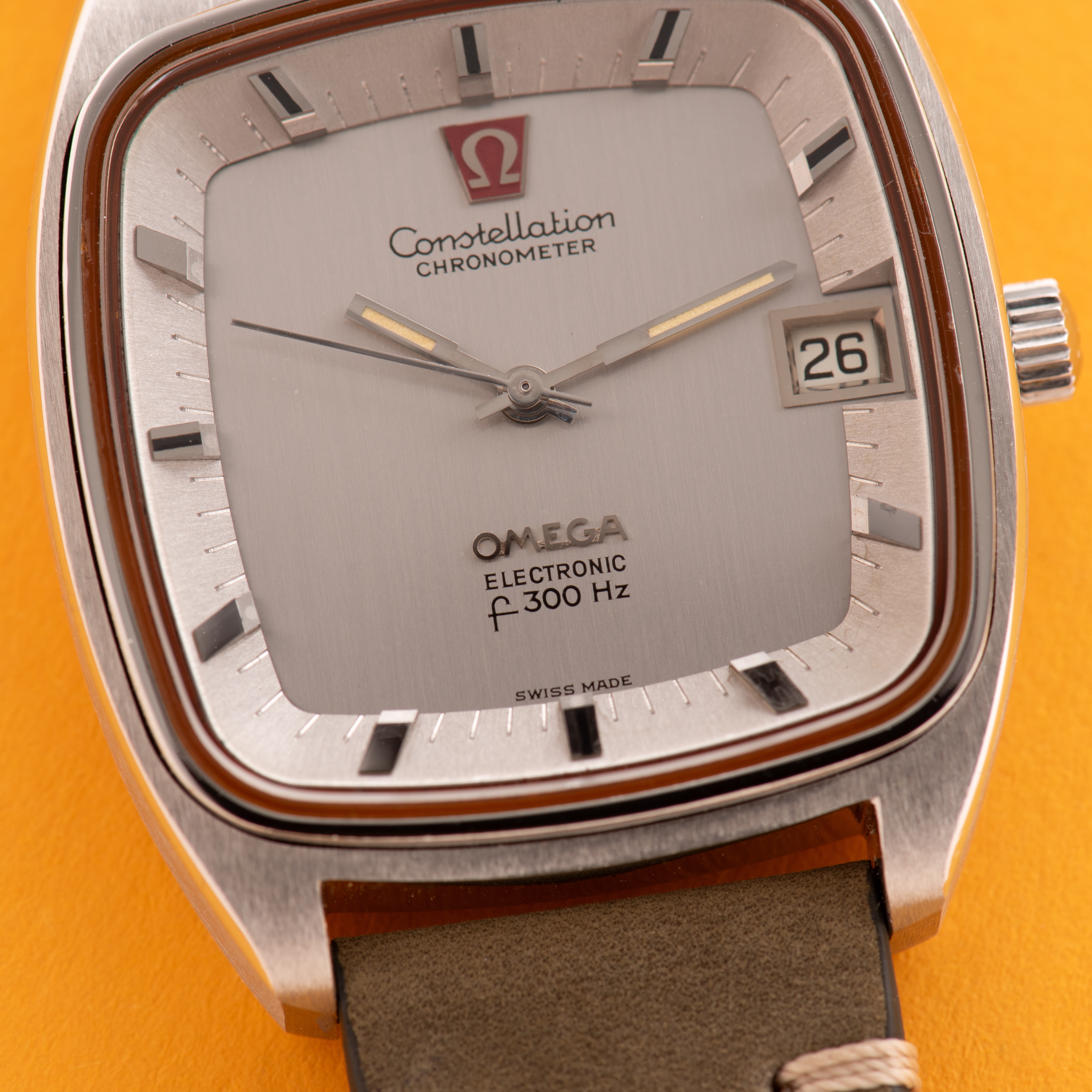 Zicht op Omega Constellation Chronometer Electronic F300Hz vanaf 1972 Ref 198.0027