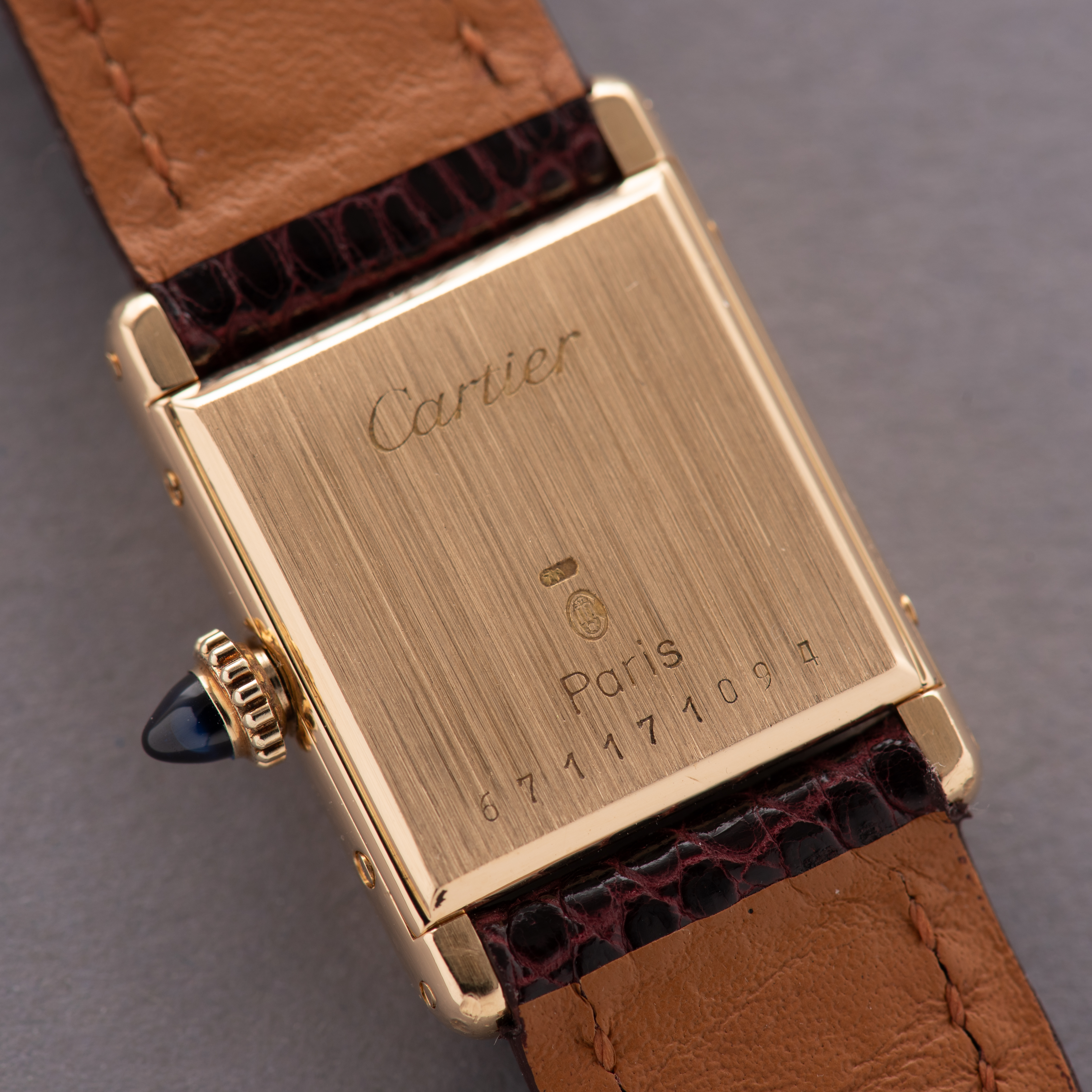 View of Cartier Tank Louis Paris Lady Gold 18k from 1980