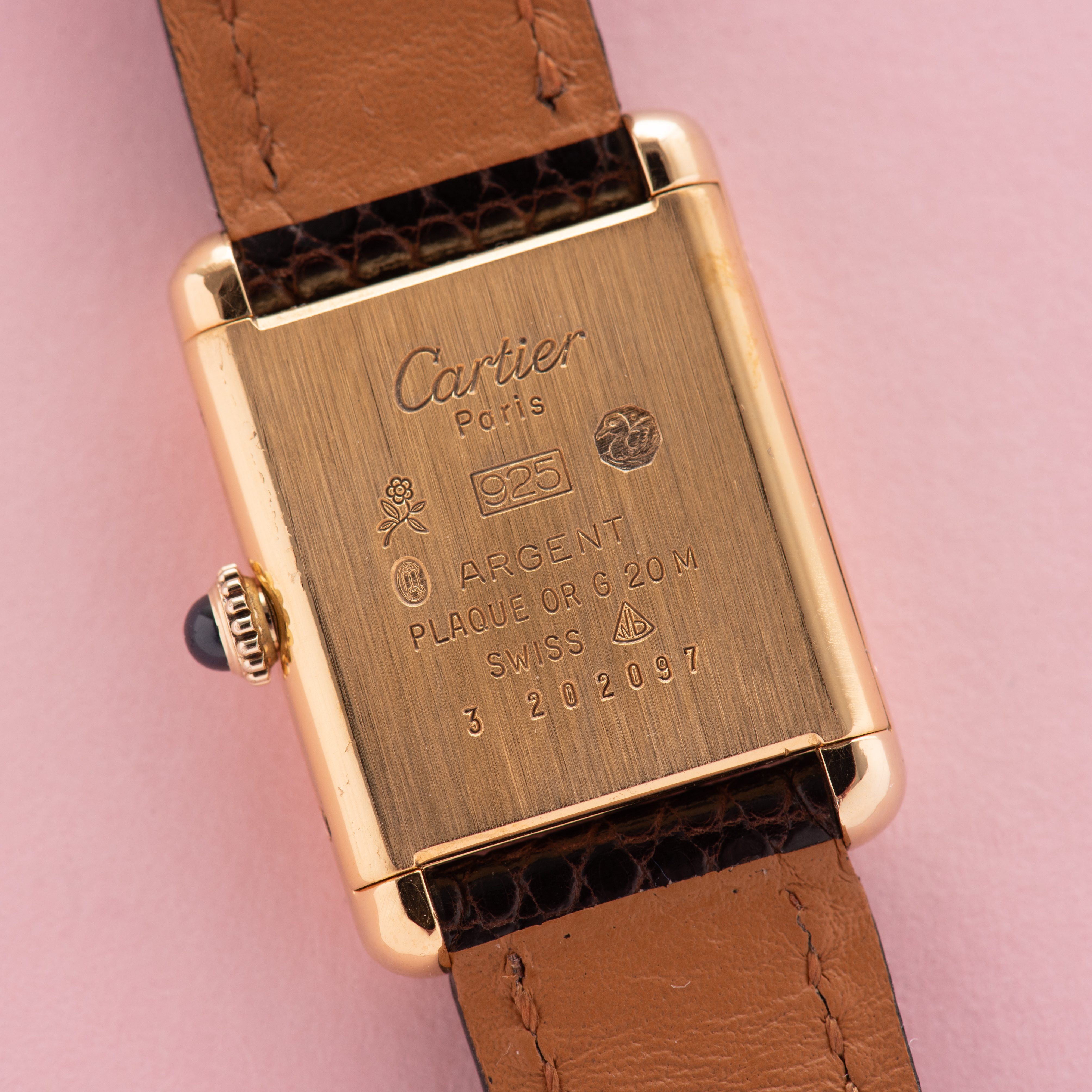 Vue de Cartier Must de Tank Vermeil Roman dial from 1980-90
