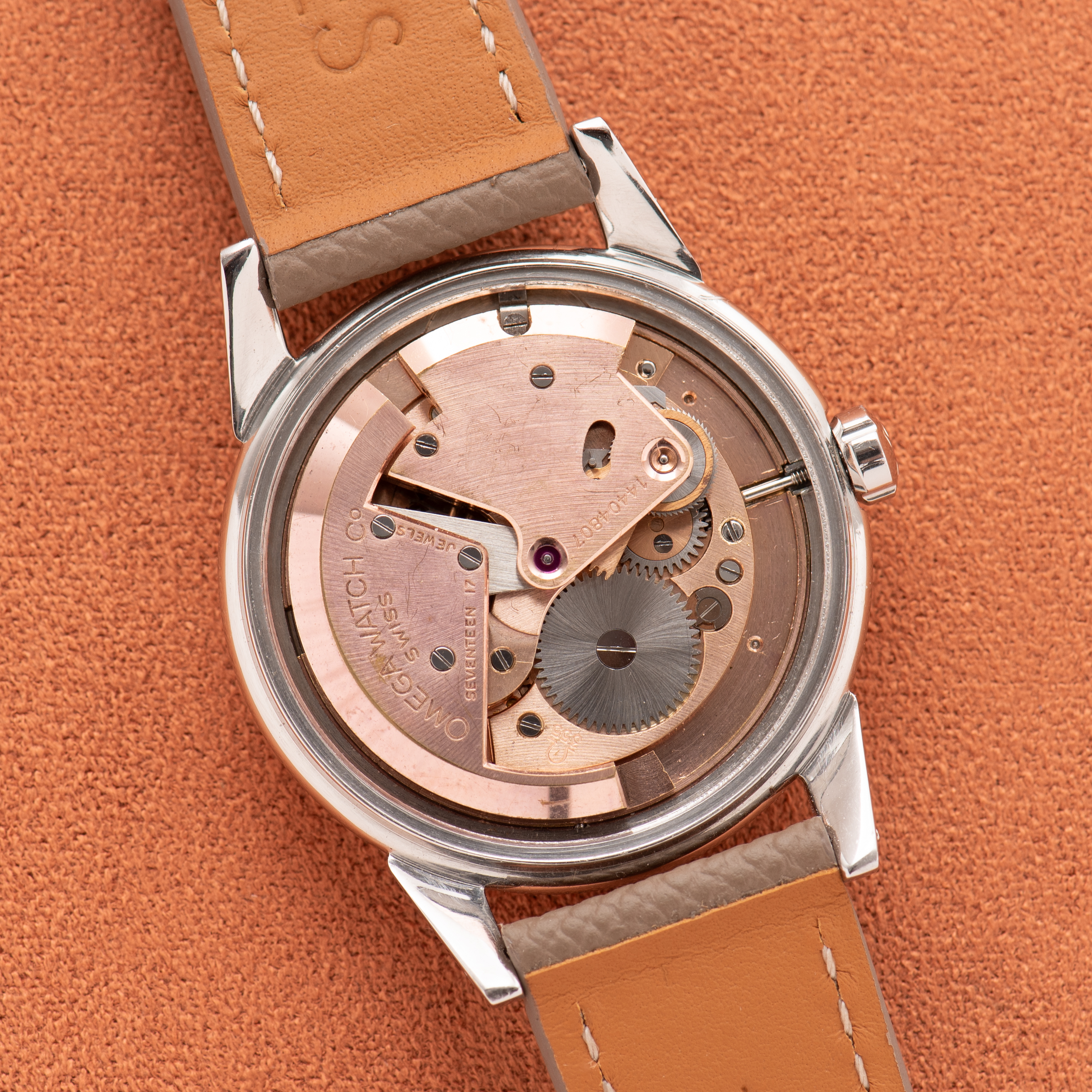 View of Omega Automatic Seamaster Calendar Ref 2627-5SC from 1954 with original box