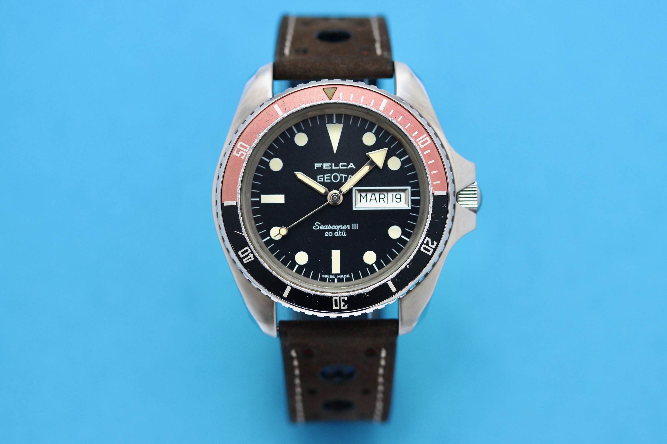 Zicht op FELCA Geota Seascoper III réf 8113 cal 2836-2 PH