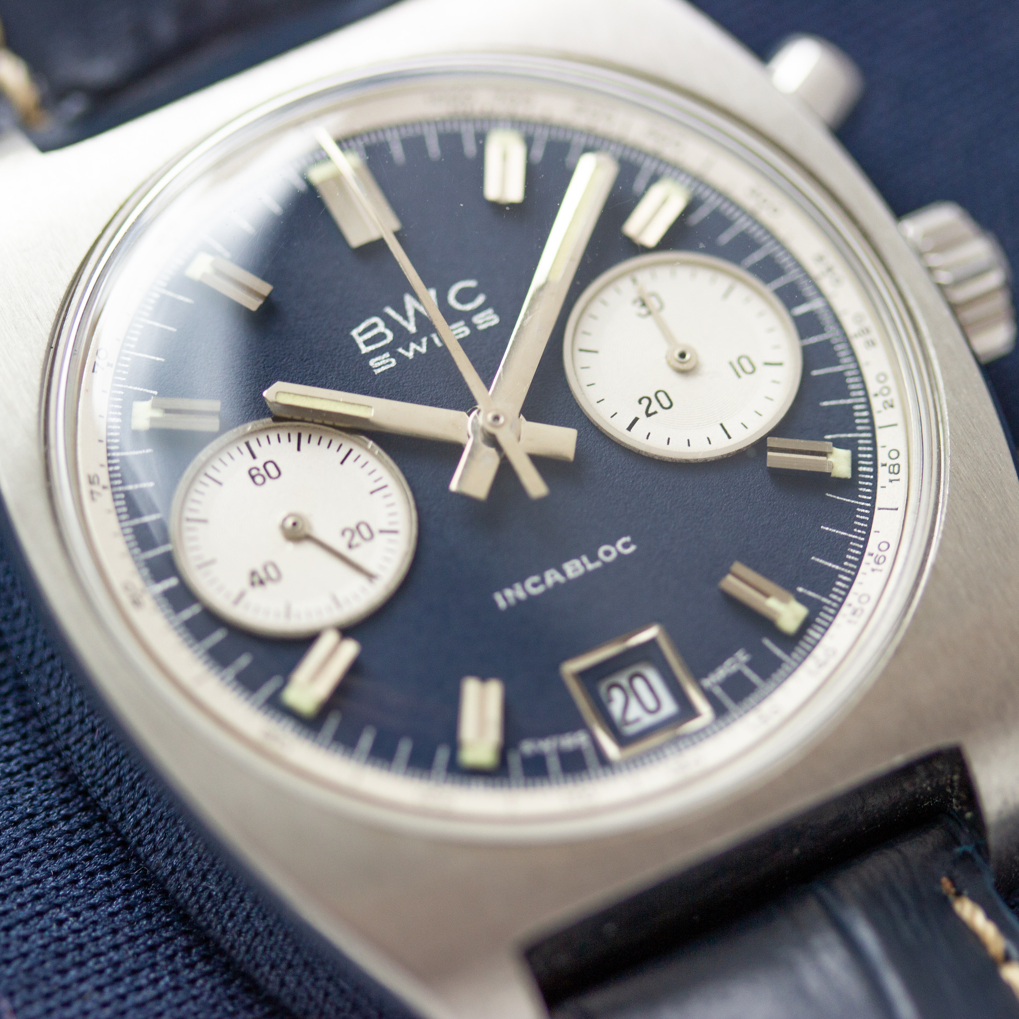 Zicht op BWC Swiss Chronographe valjoux 7734