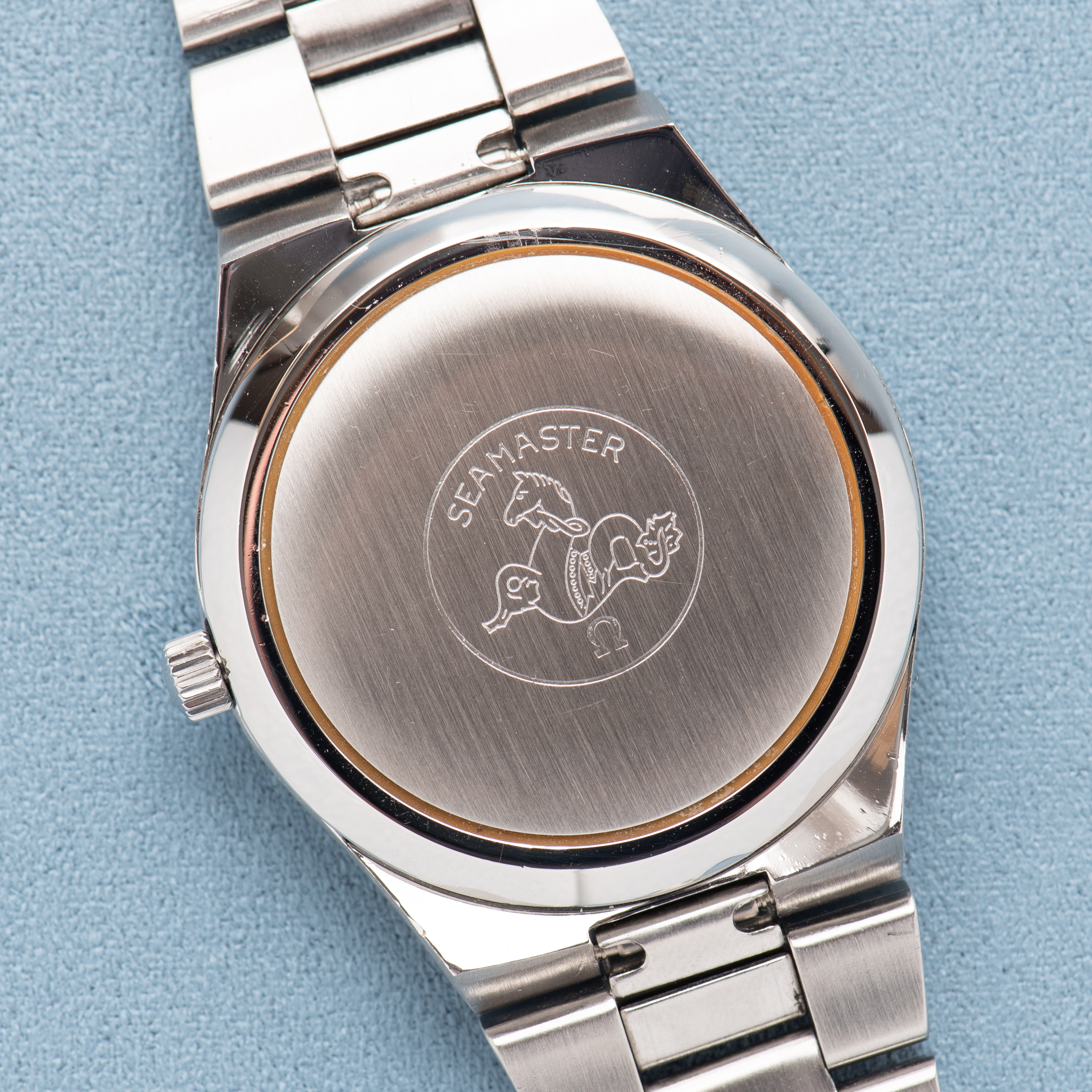 View of Omega Automatic Seamaster Cosmic 2000 Spider dial Réf 166.0129 from 1973
