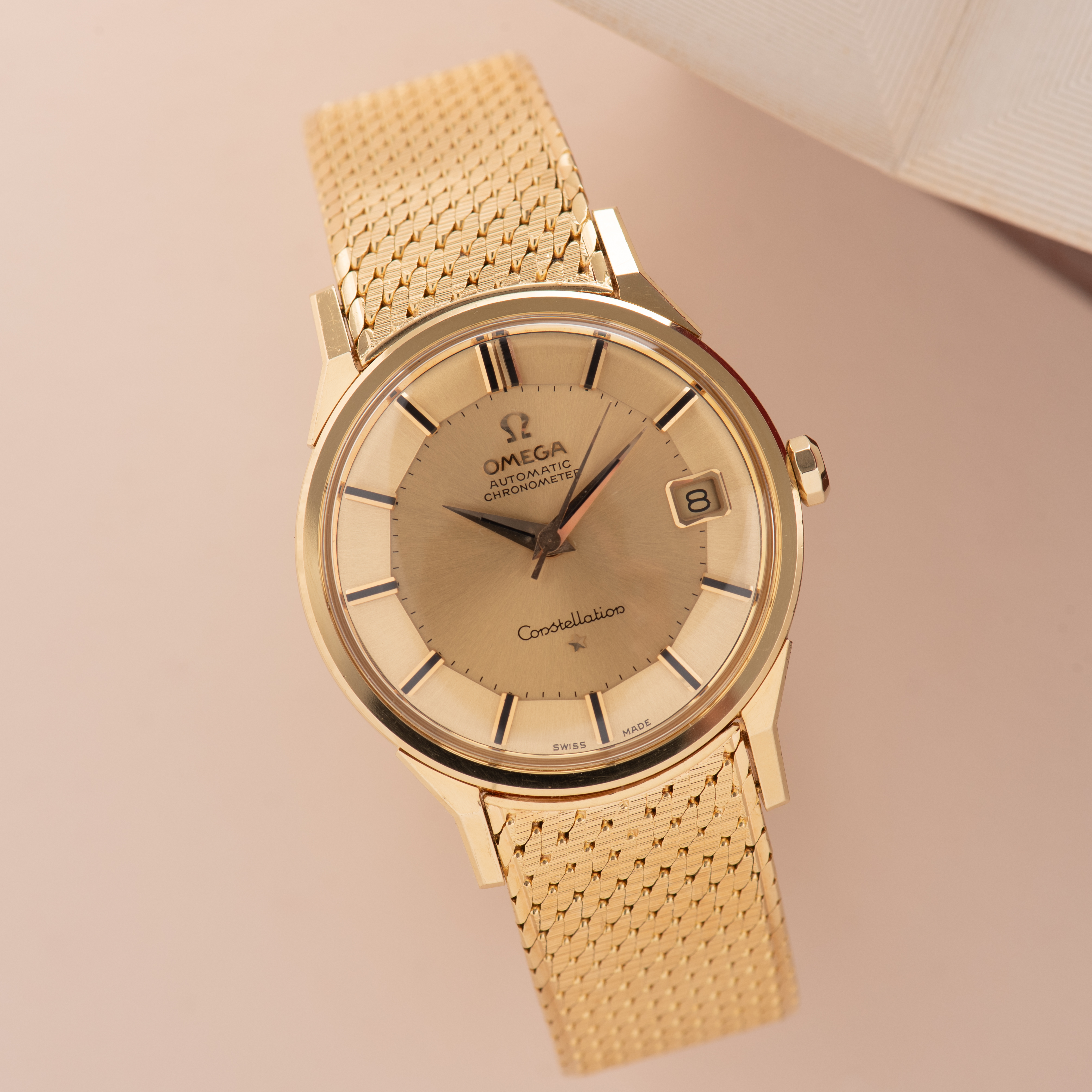 Vue de Omega Constellation Pie Pan 18K Gold Automatic FULL SET from 1962 Réf 168.005
