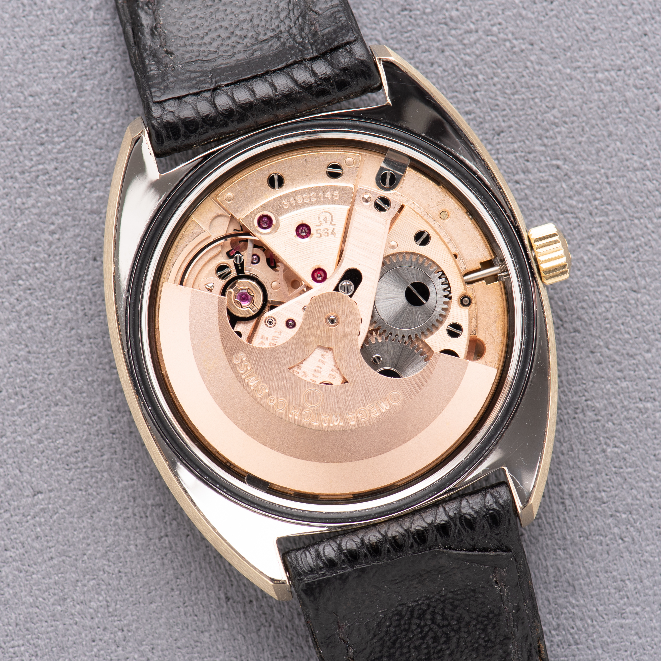 View of Omega Constellation Chronometer C-shape 14K Gold Capped from 1969 Réf 168.017SP