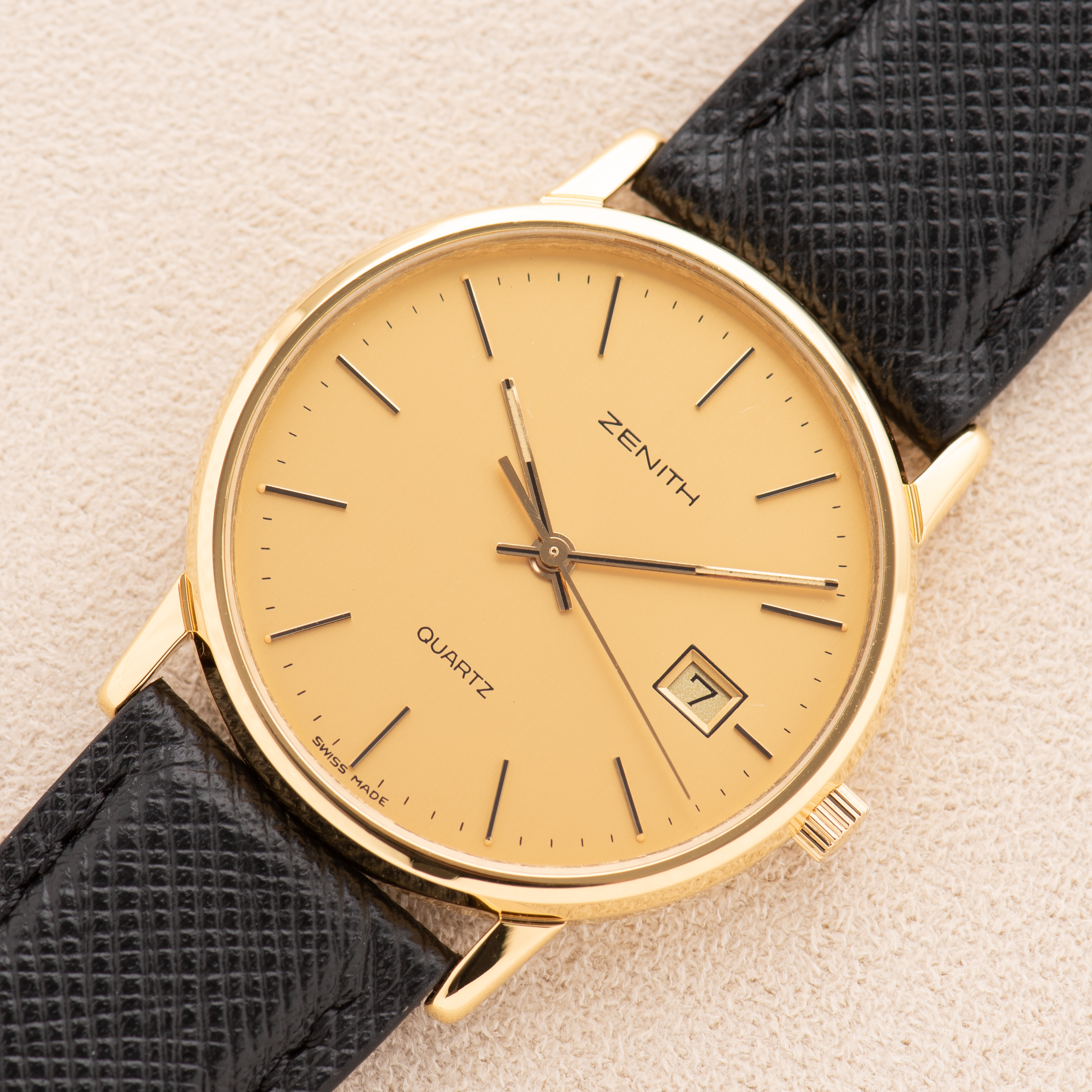 View of Zenith Quartz Date GoldPlated