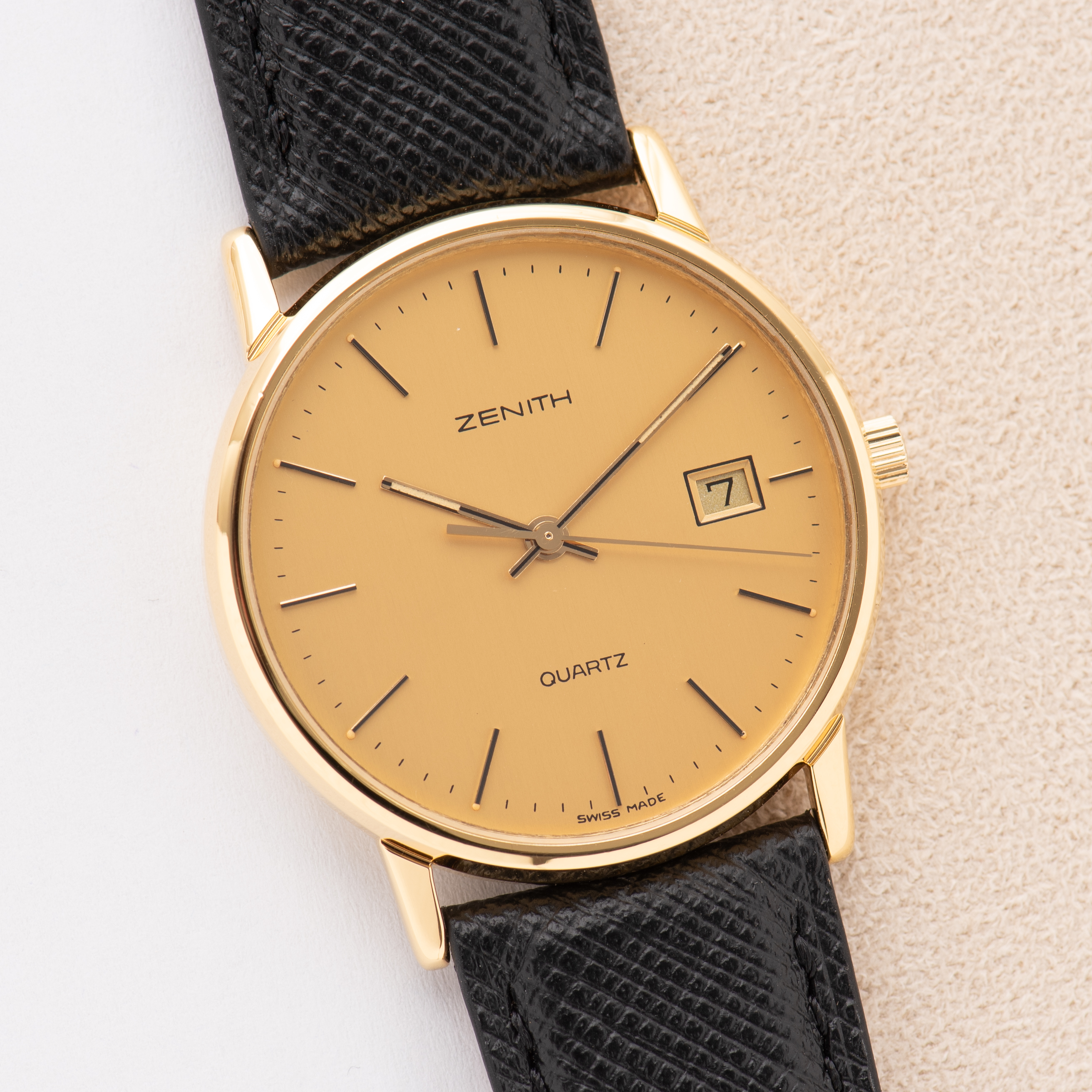 View of Zenith Quartz Date GoldPlated