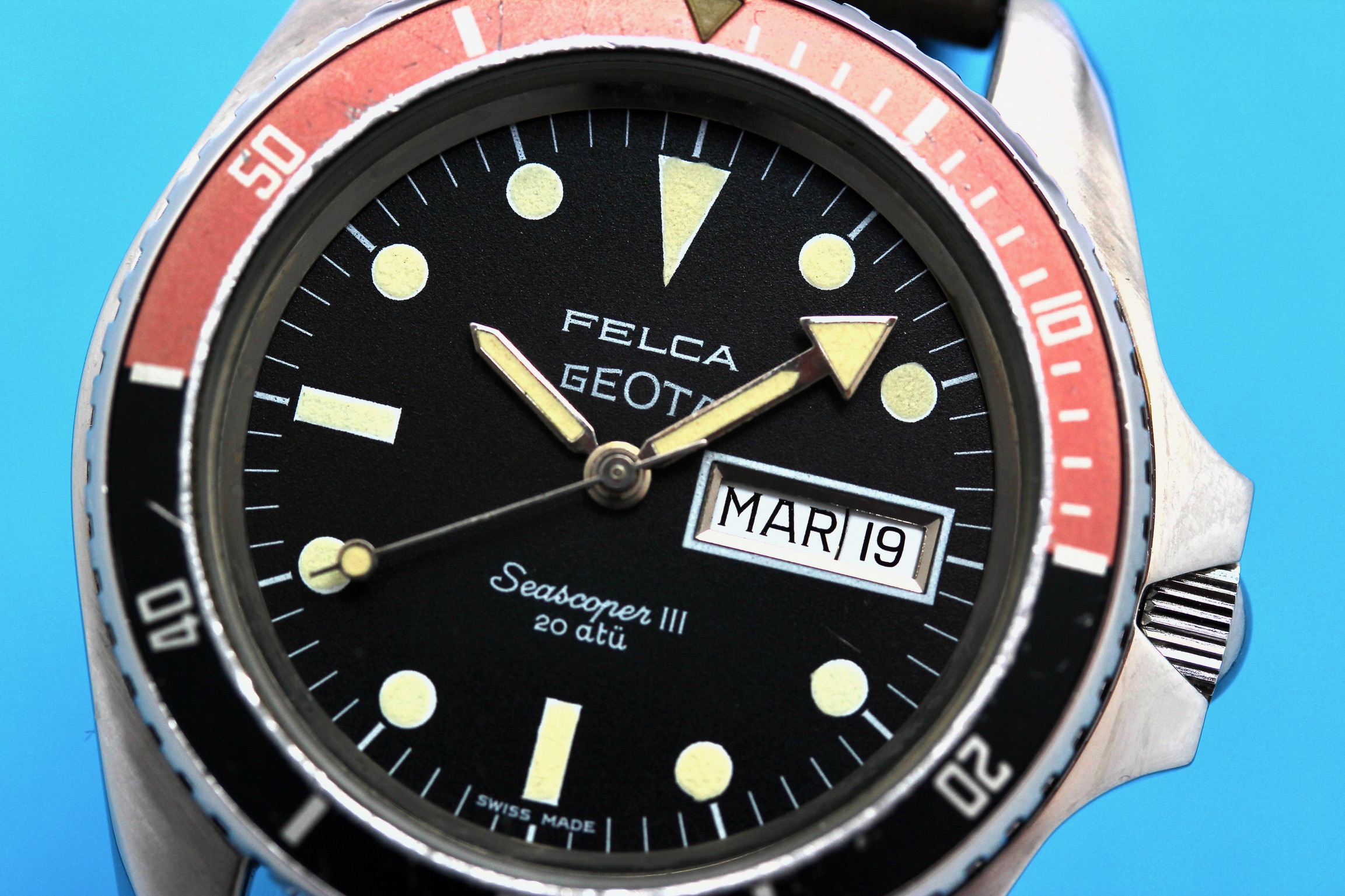 Zicht op FELCA Geota Seascoper III réf 8113 cal 2836-2 PH